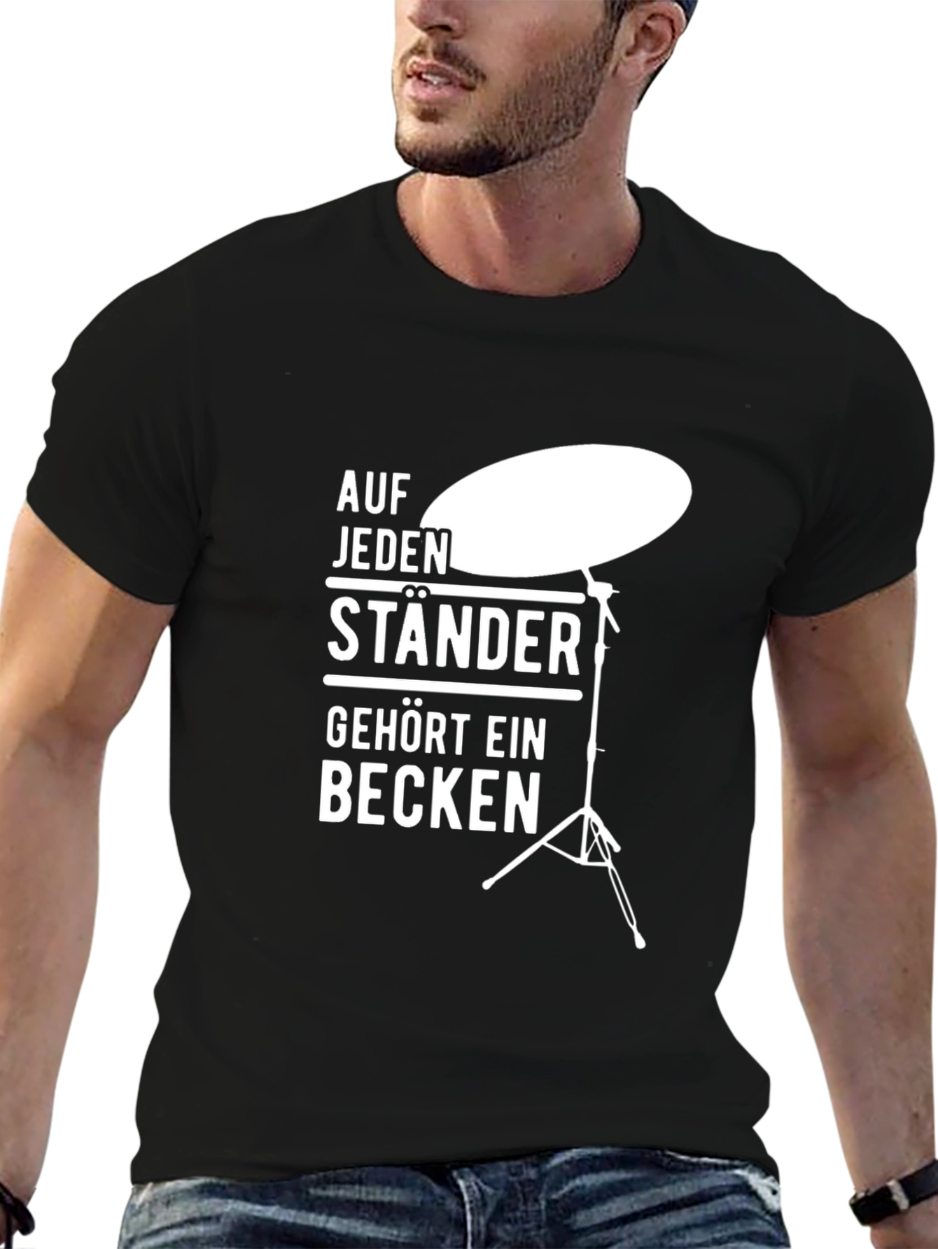 Drummer T-Shirt: Auf Jeden Staender Gehoert Ein Becken