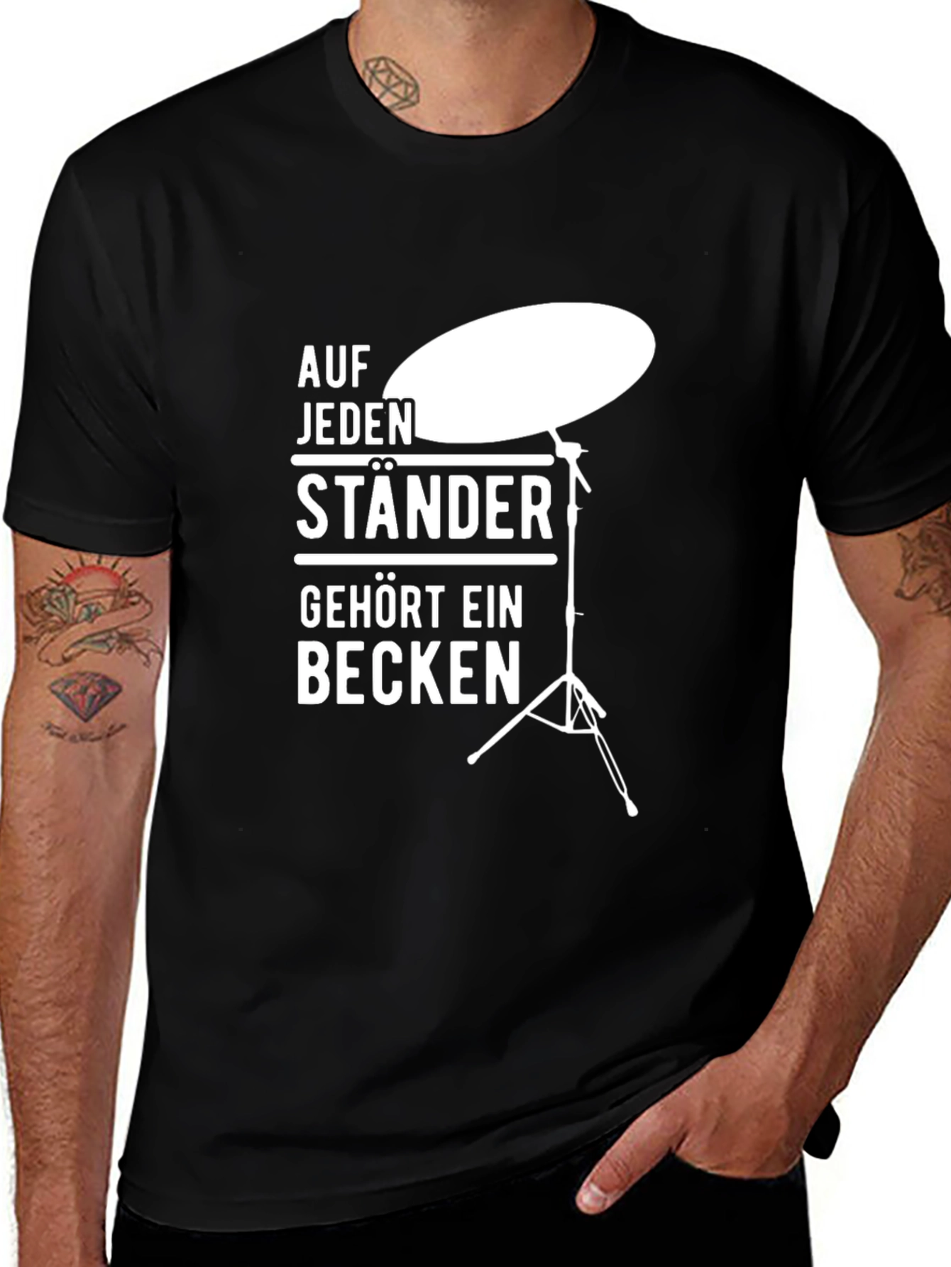 Drummer T-Shirt: Auf Jeden Staender Gehoert Ein Becken
