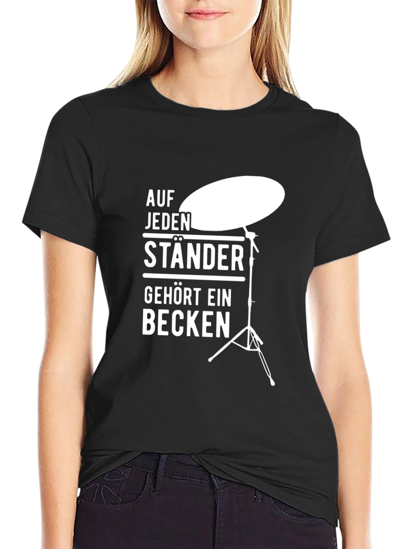 Drummer T-Shirt: Auf Jeden Staender Gehoert Ein Becken