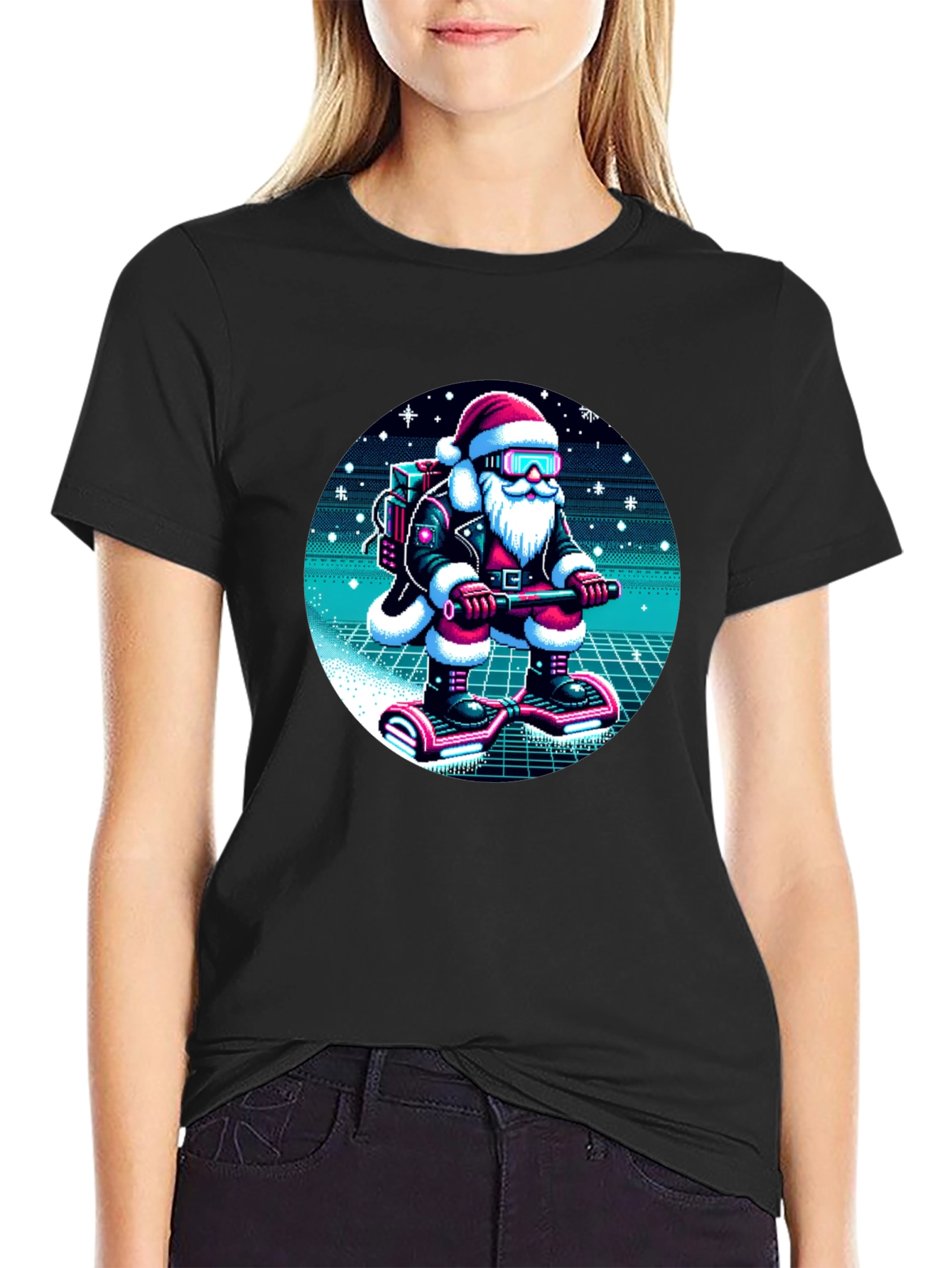 Retro Santa T-Shirt - Holiday Style