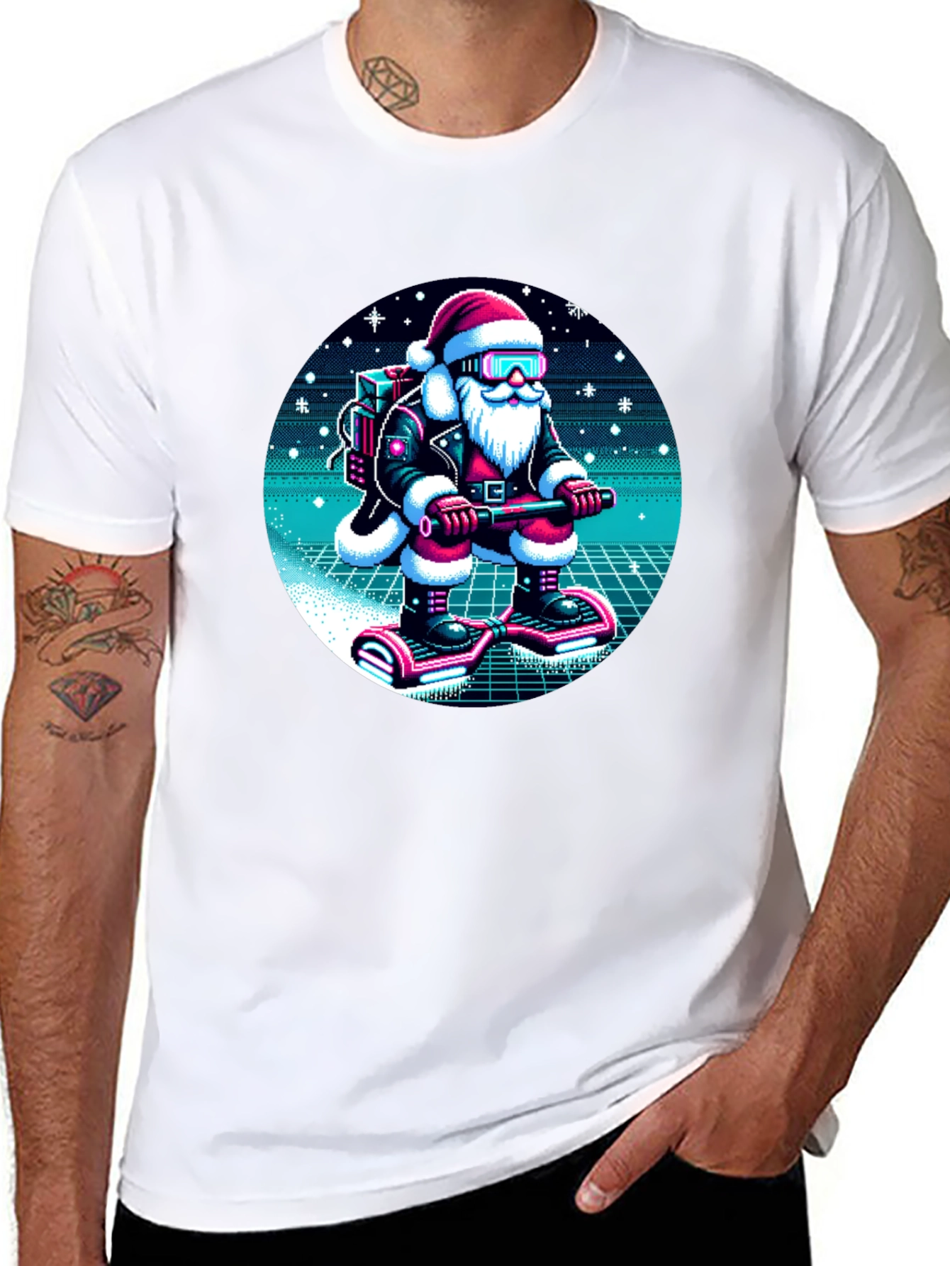 Retro Santa T-Shirt - Holiday Style