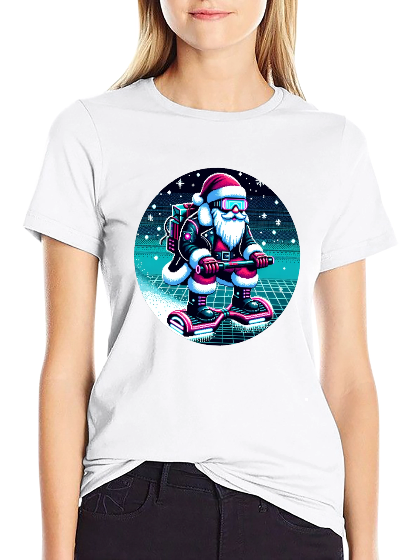 Retro Santa T-Shirt - Holiday Style