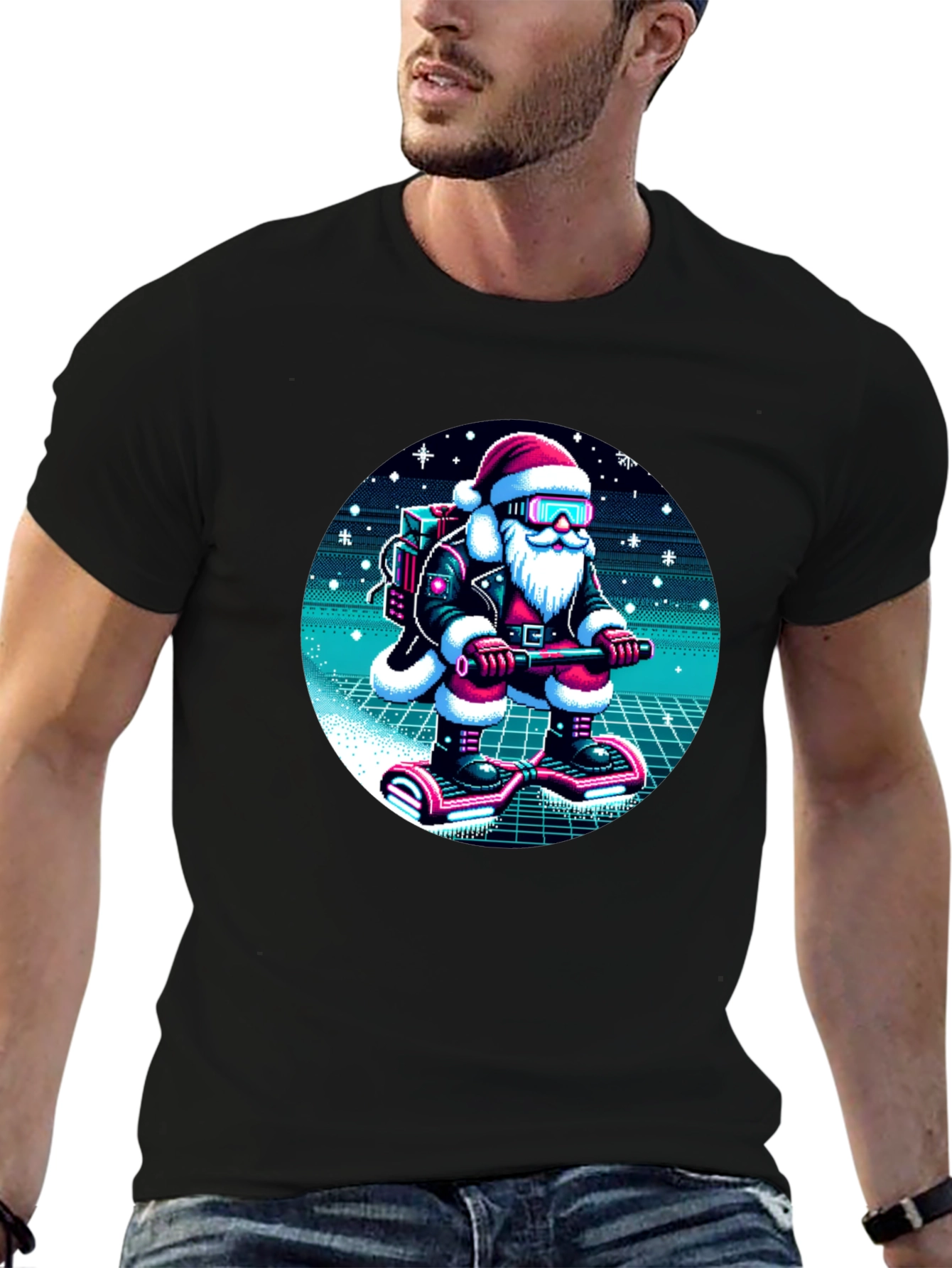 Retro Santa T-Shirt - Holiday Style