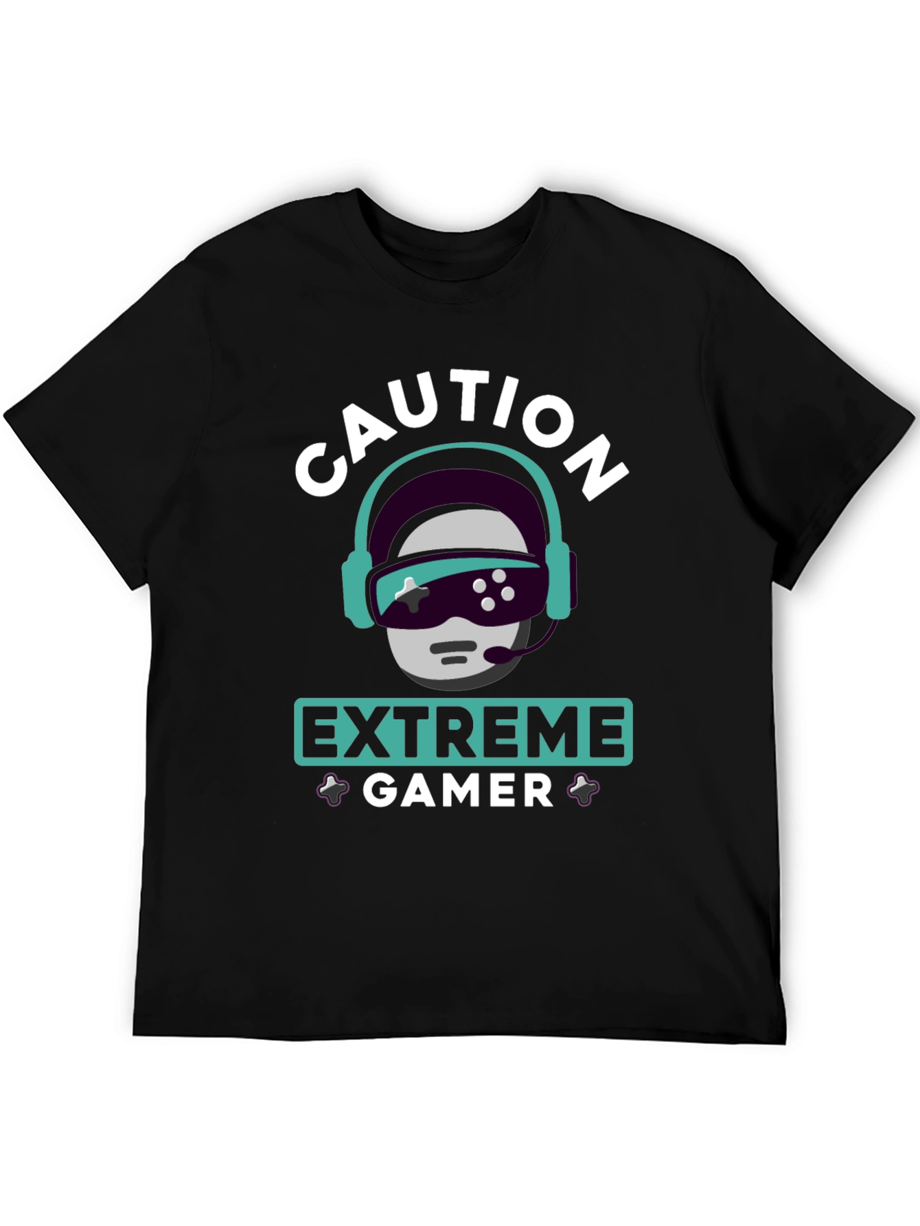 Caution Extreme Gamer T-Shirt - Black Graphic Tee