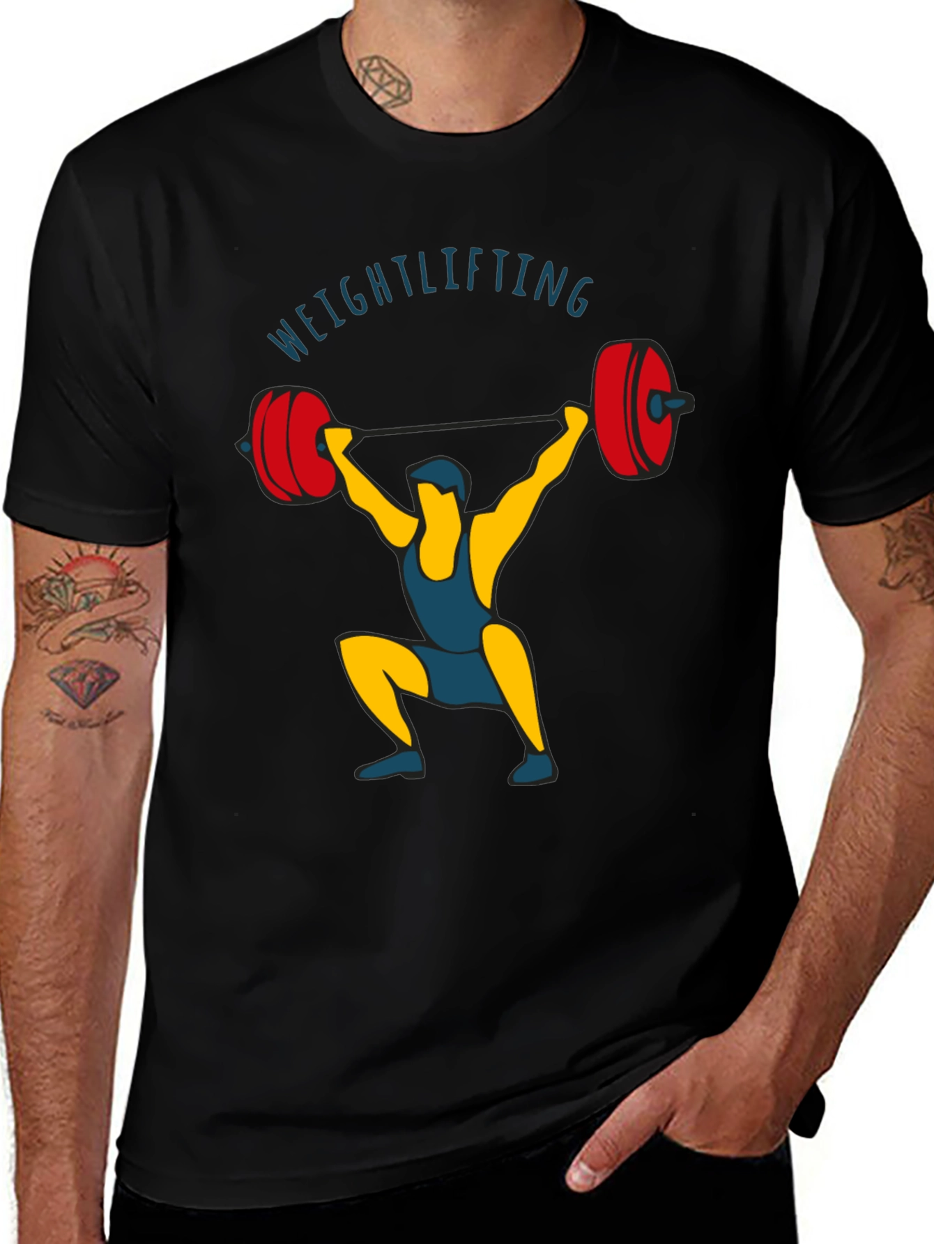 Weightlifting Graphic T-Shirt - Black