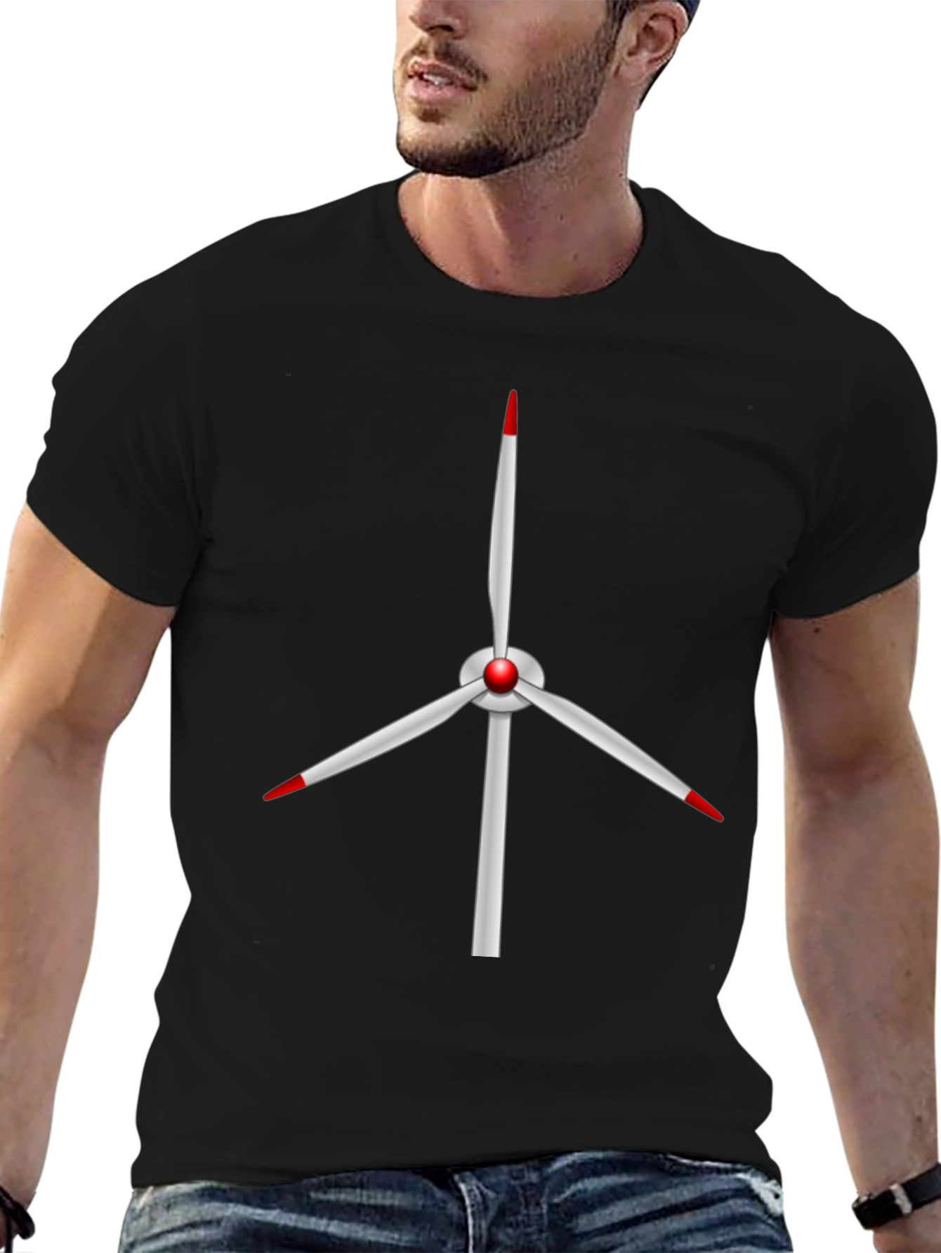 Wind Turbine Graphic Tee - Sustainable Energy Shirt
