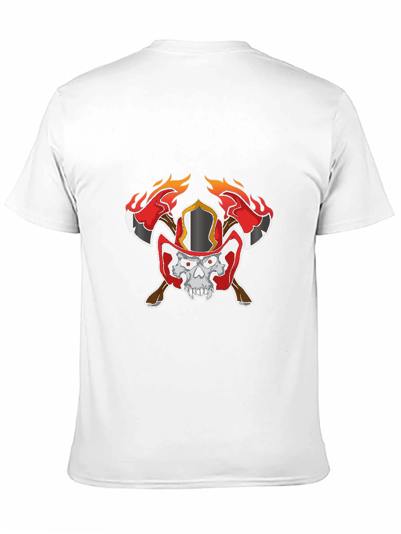 Skull Firefighter Graphic Black T-Shirt