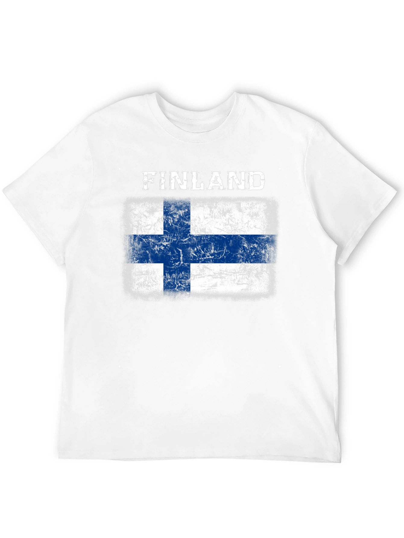 Finland Flag T-Shirt - Distressed Grunge Design
