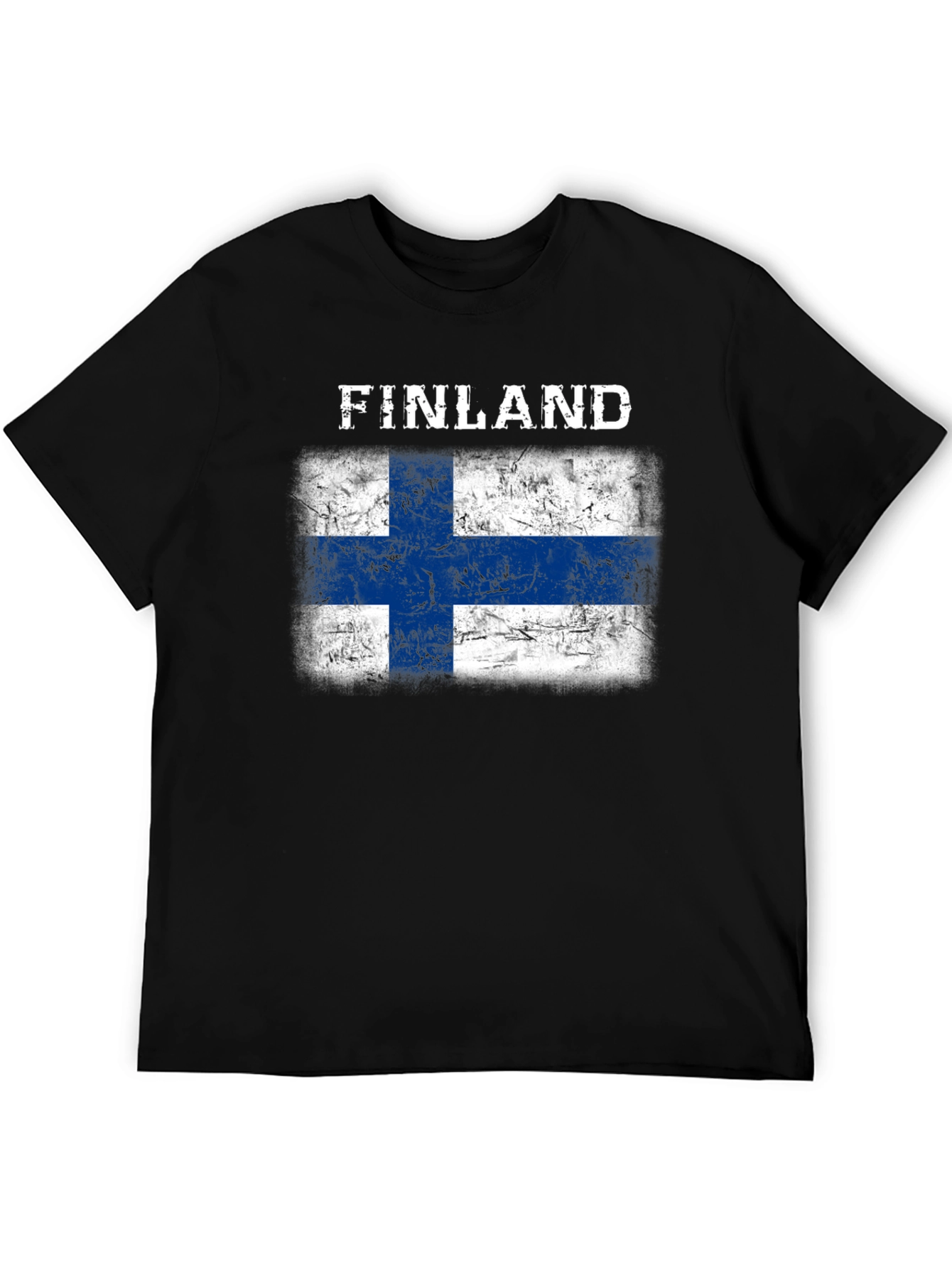 Finland Flag T-Shirt - Distressed Grunge Design