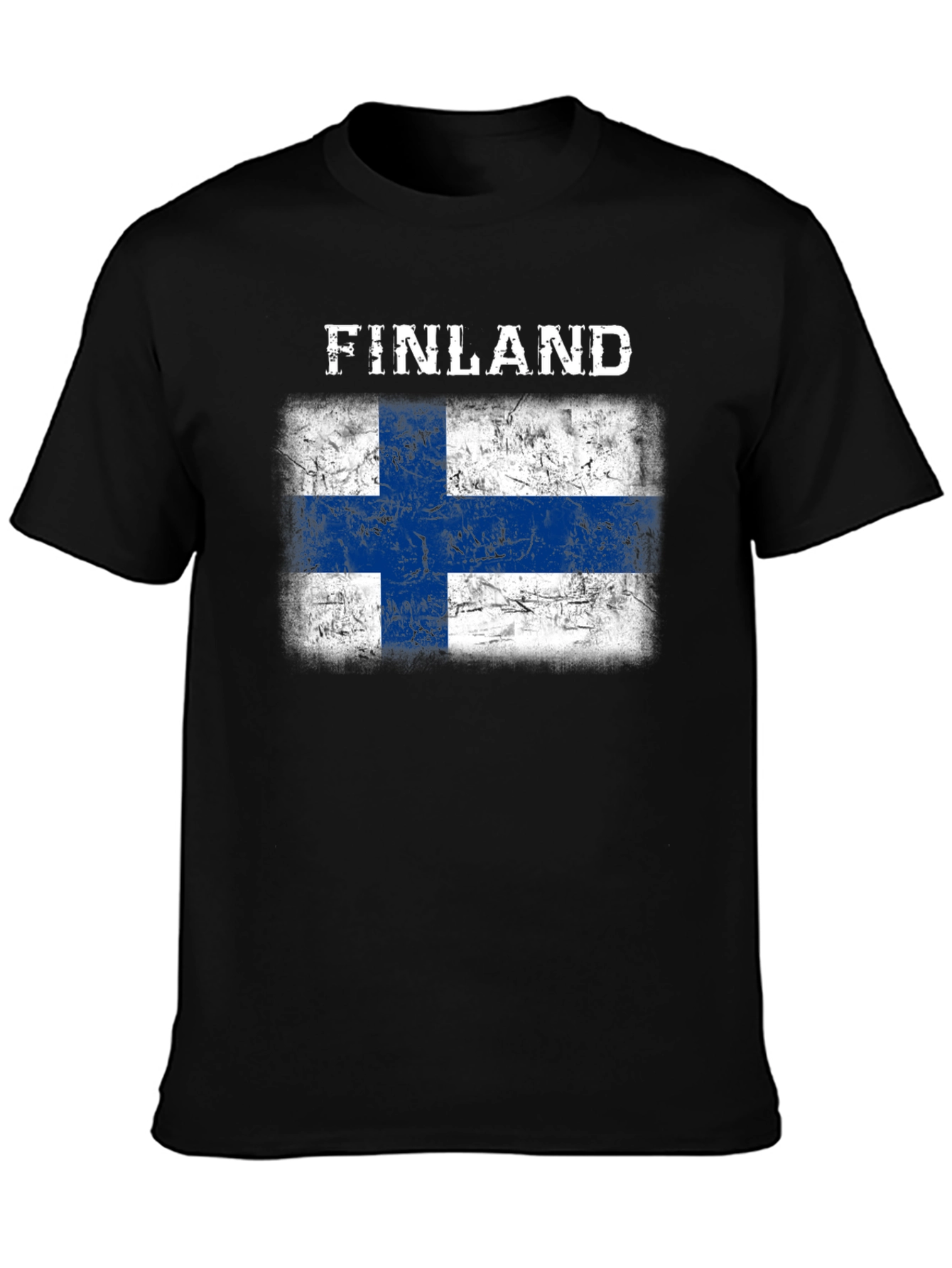 Finland Flag T-Shirt - Distressed Grunge Design