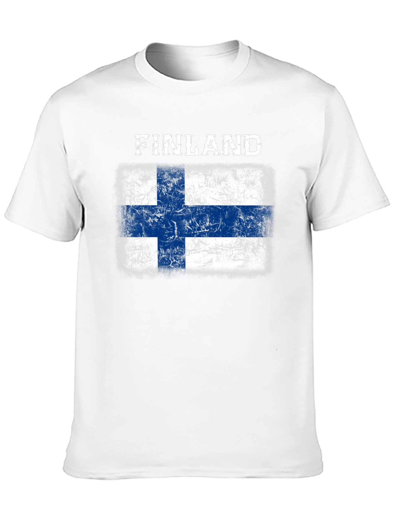 Finland Flag T-Shirt - Distressed Grunge Design