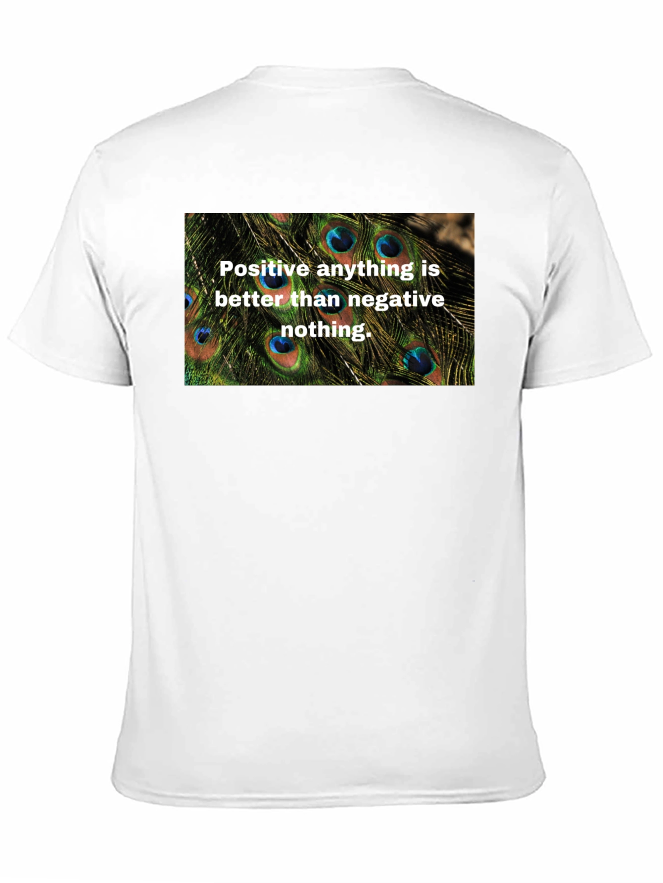 Positive Vibes Graphic Tee - Peacock Feather Design
