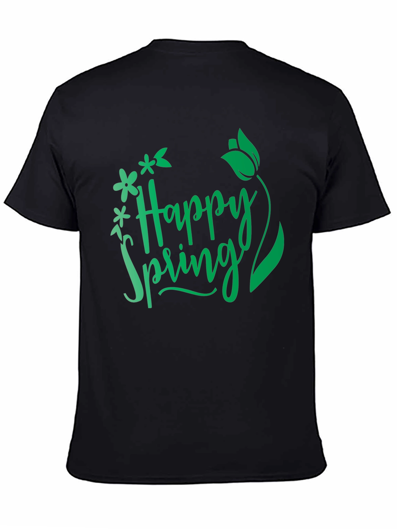 Happy Spring Graphic T-Shirt - Black