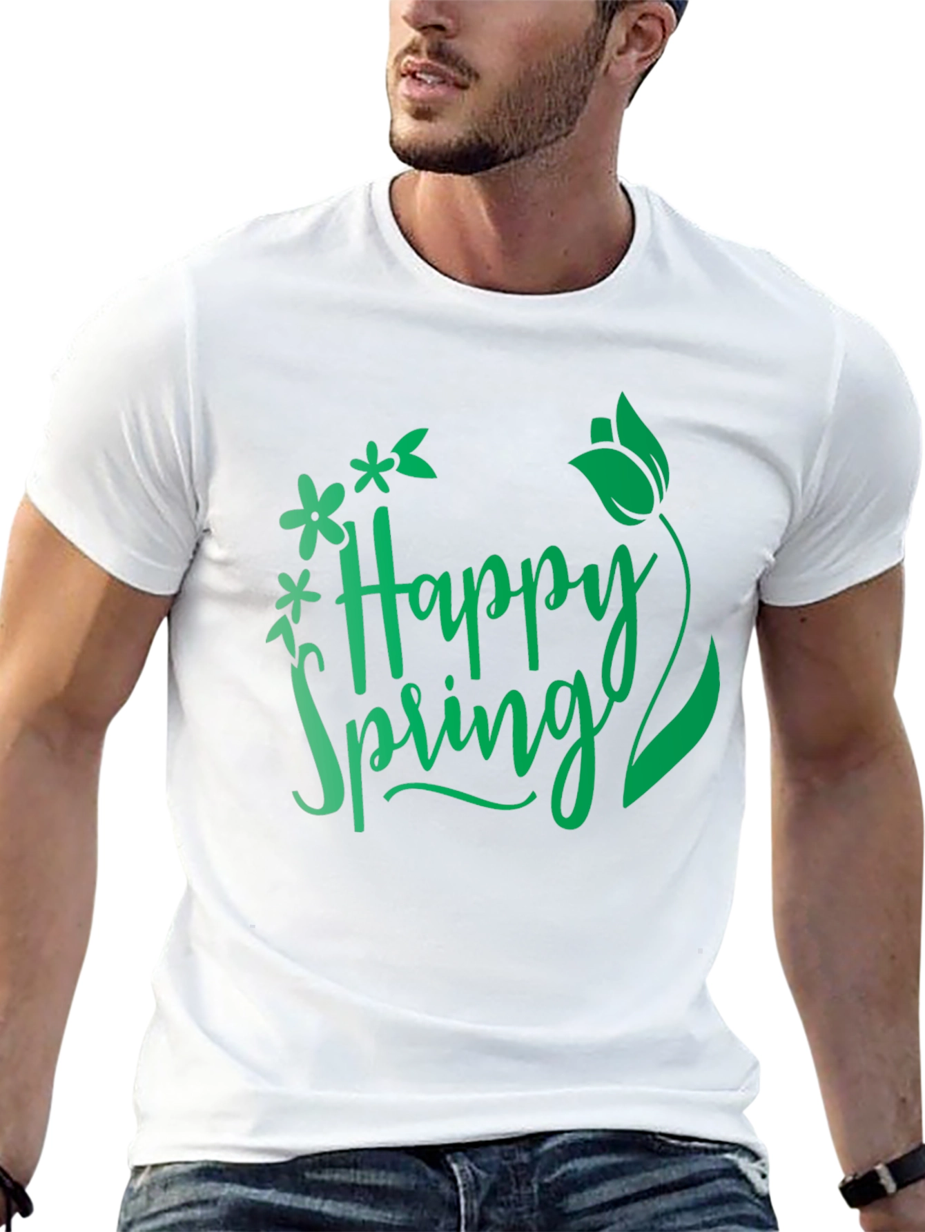 Happy Spring Graphic T-Shirt - Black