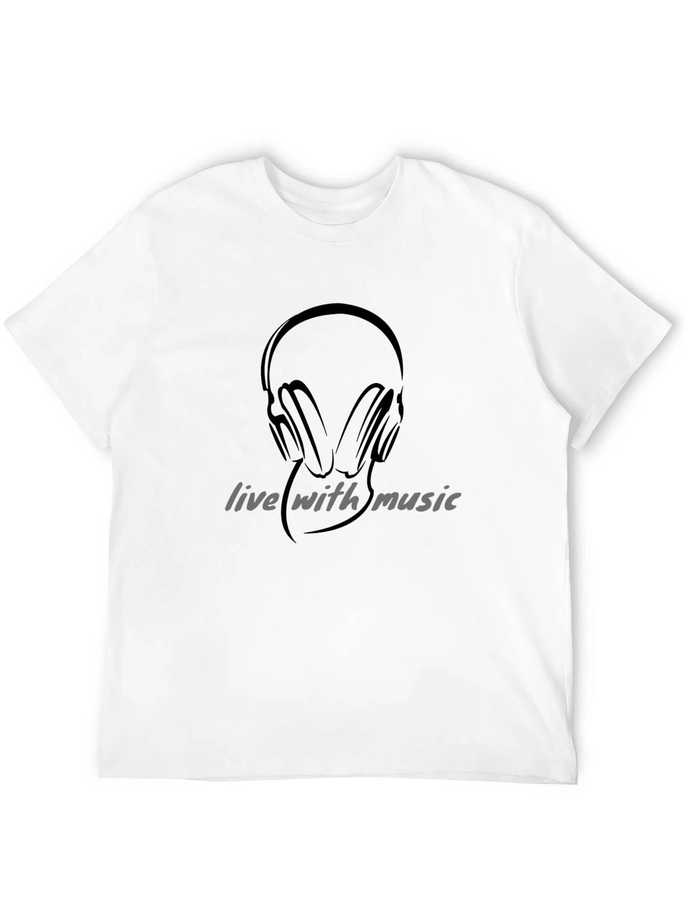 Live with Music Graphic Black T-Shirt