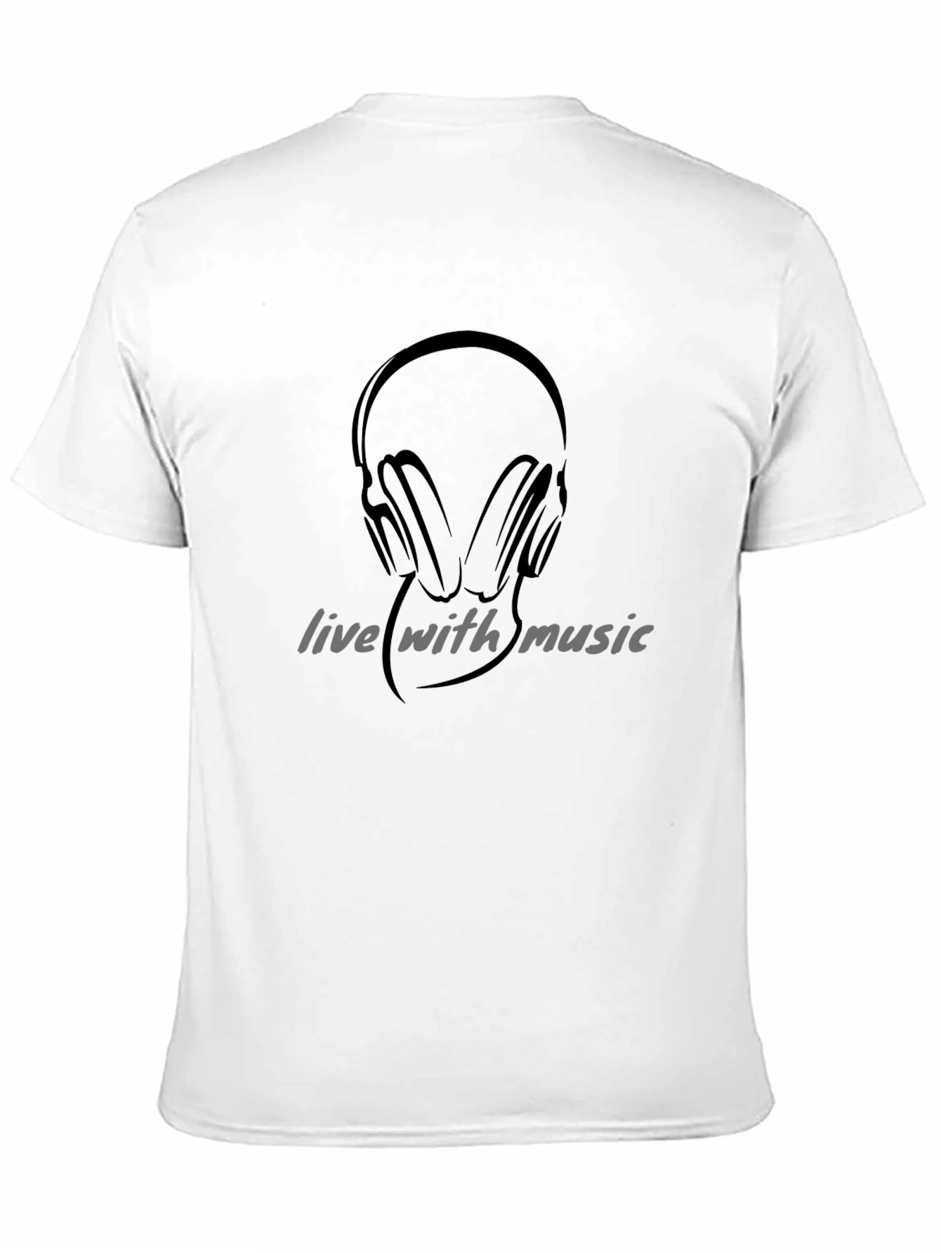Live with Music Graphic Black T-Shirt
