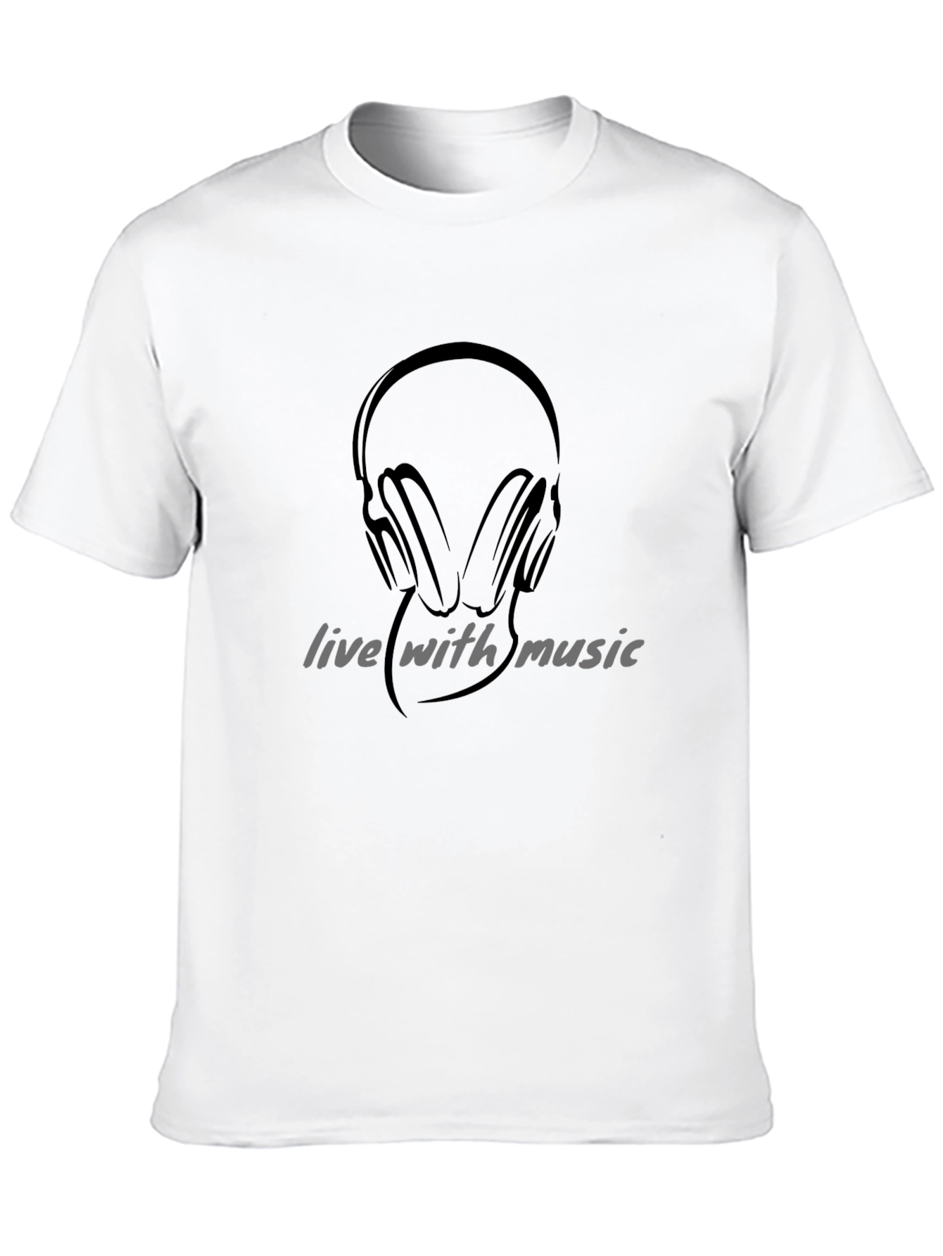 Live with Music Graphic Black T-Shirt