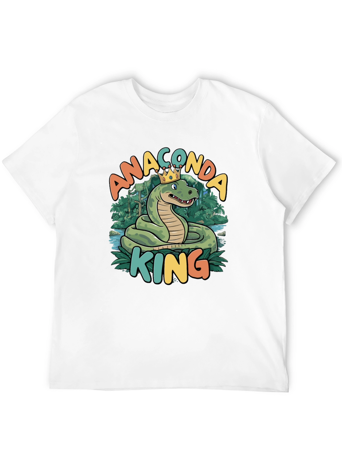 Anaconda King T-Shirt - Cartoon Snake Design