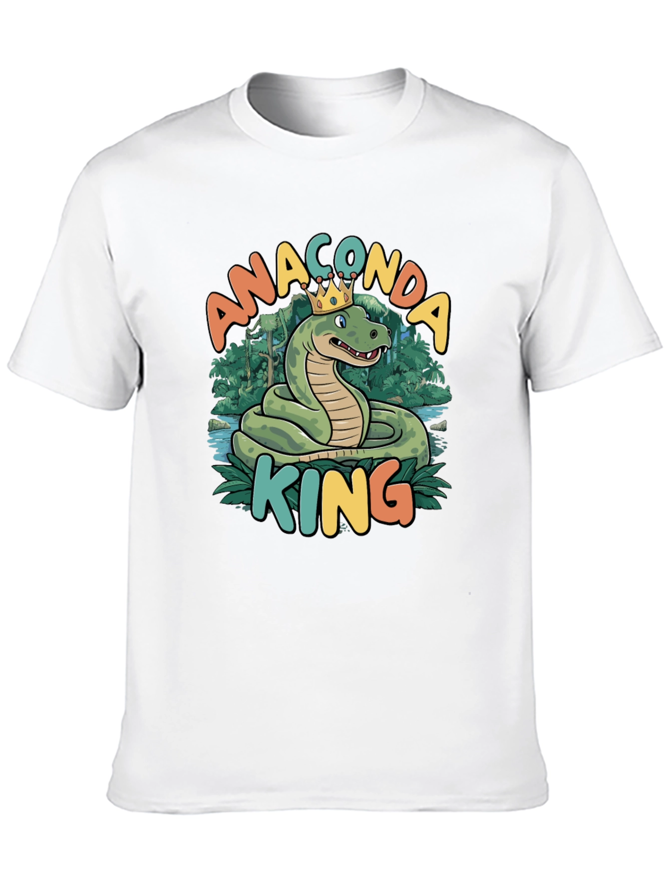 Anaconda King T-Shirt - Cartoon Snake Design