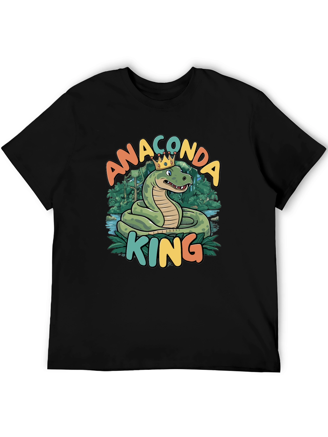 Anaconda King T-Shirt - Cartoon Snake Design