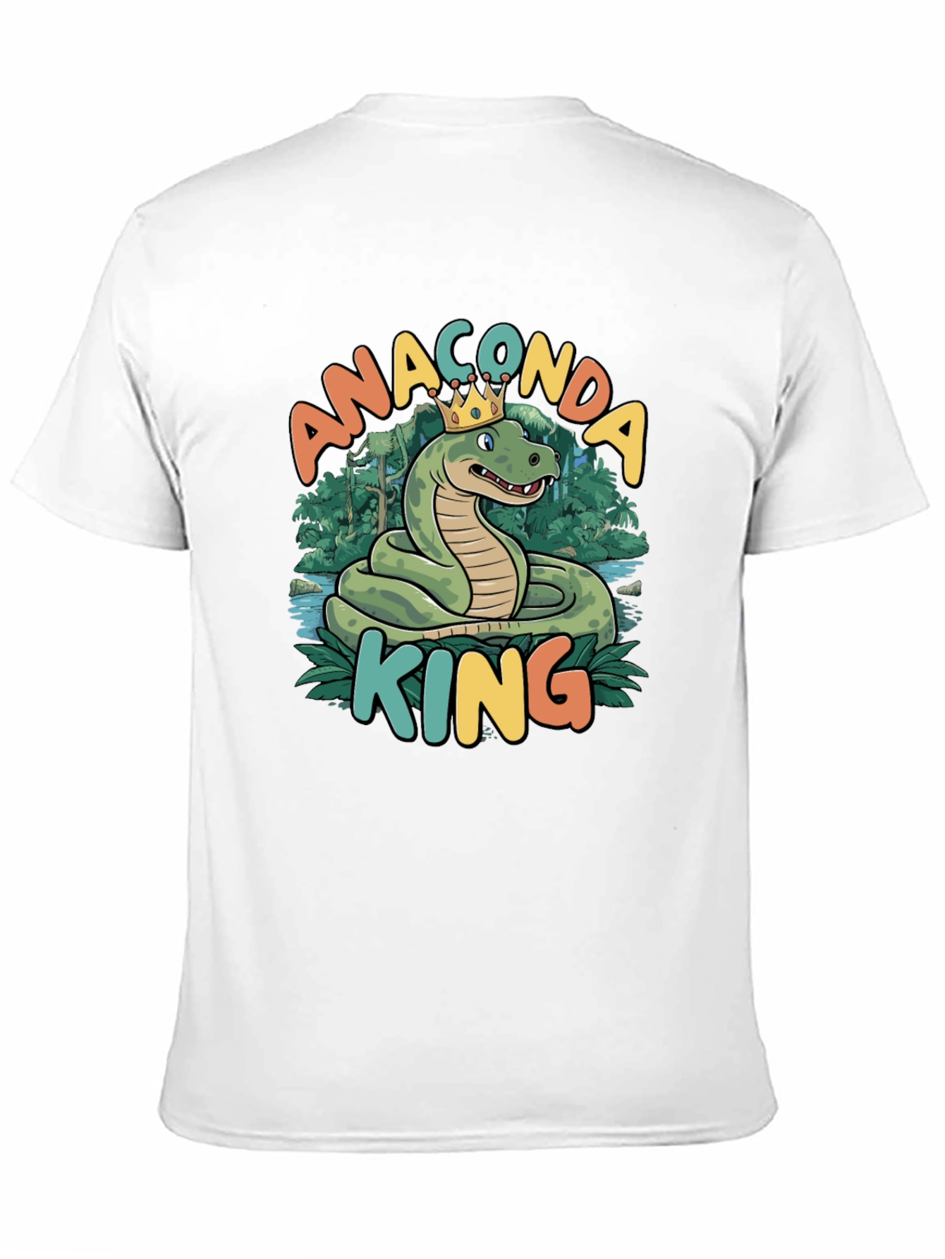 Anaconda King T-Shirt - Cartoon Snake Design