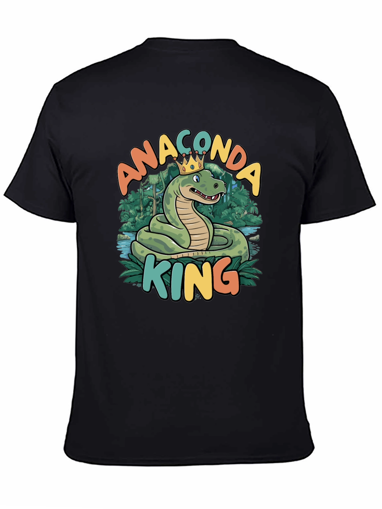 Anaconda King T-Shirt - Cartoon Snake Design