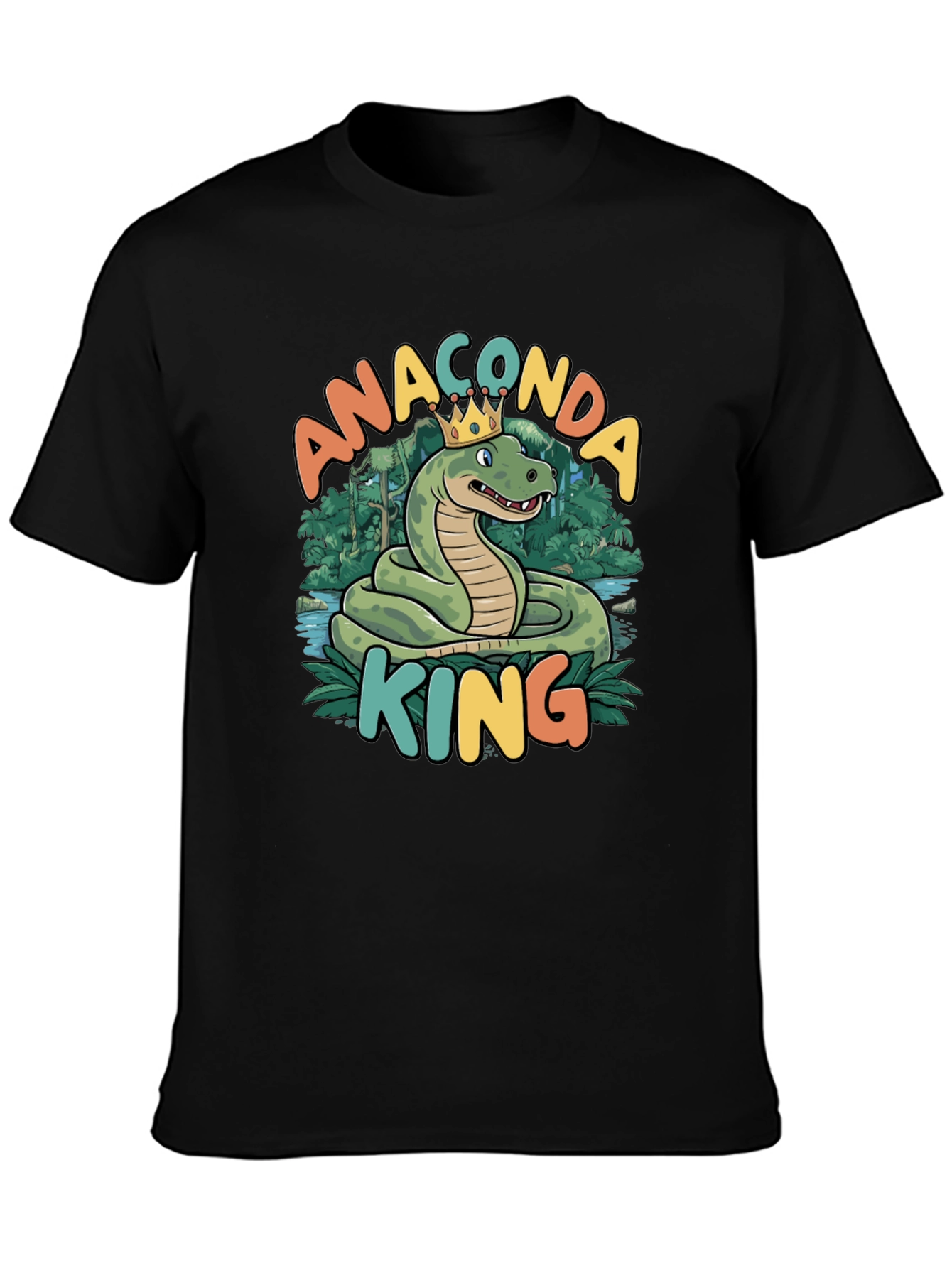 Anaconda King T-Shirt - Cartoon Snake Design