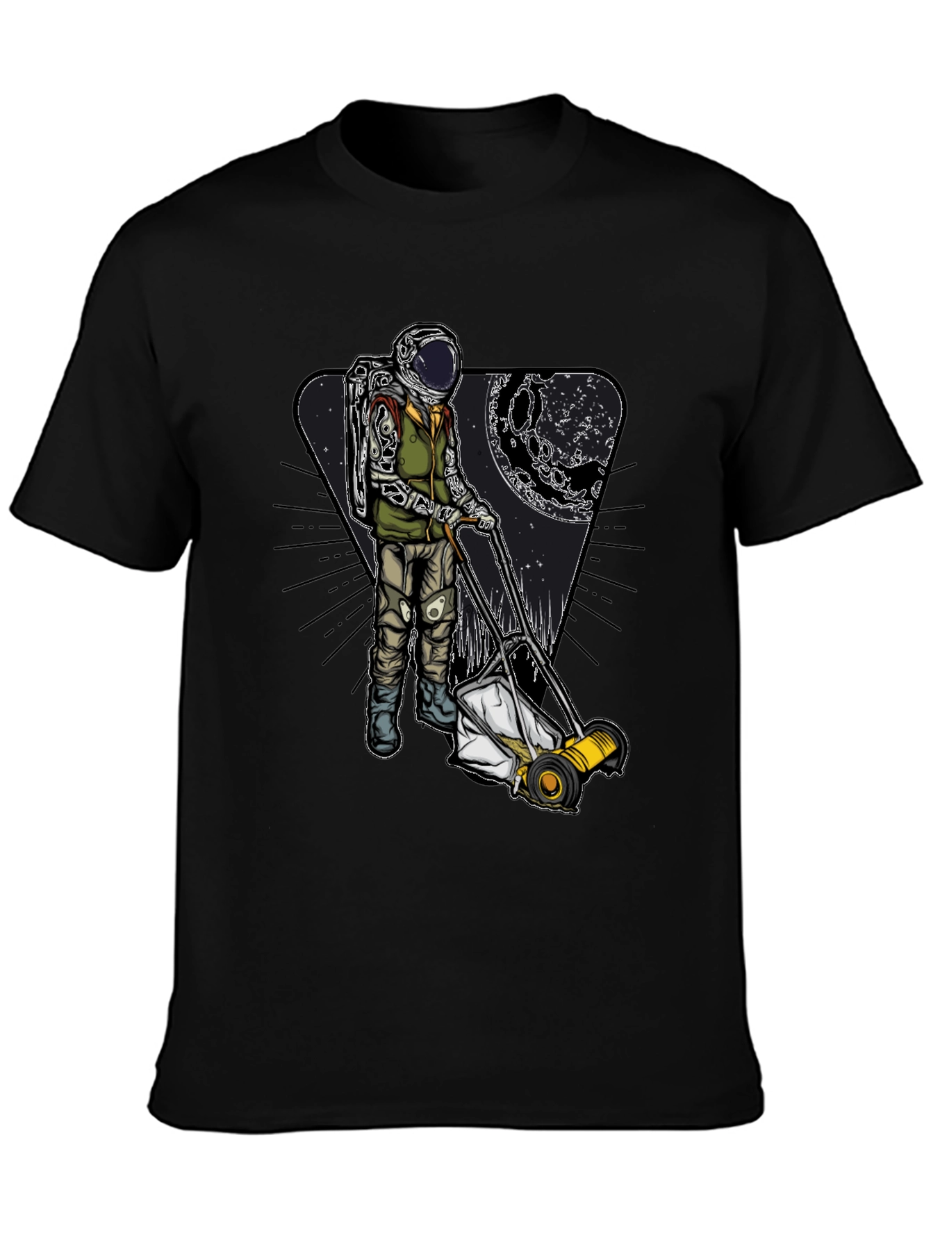 Astronaut Mowing Moon Lawn T-Shirt