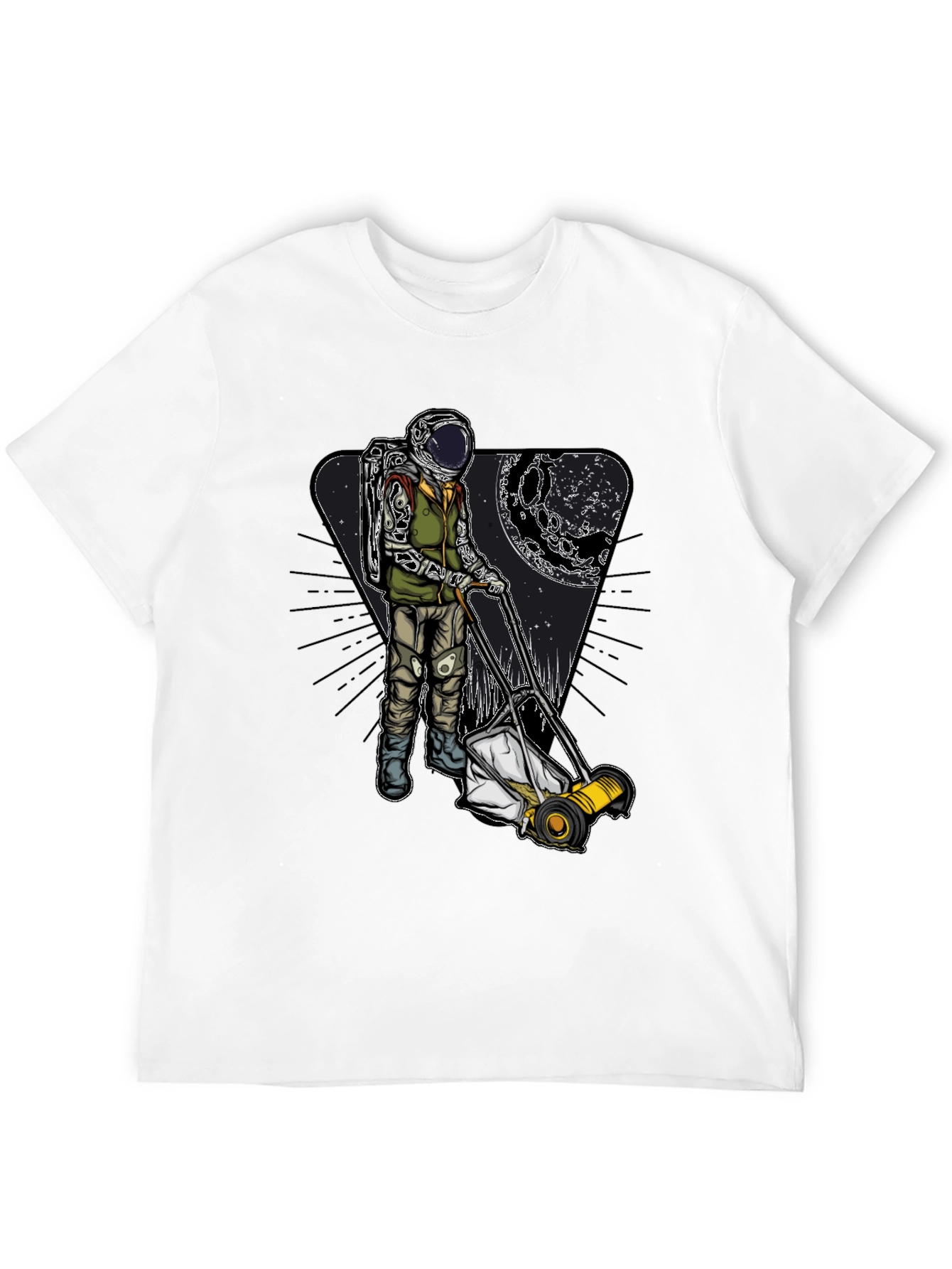 Astronaut Mowing Moon Lawn T-Shirt