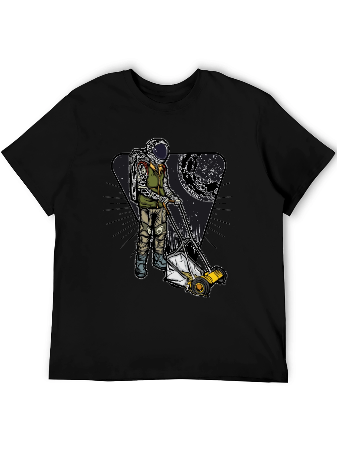 Astronaut Mowing Moon Lawn T-Shirt