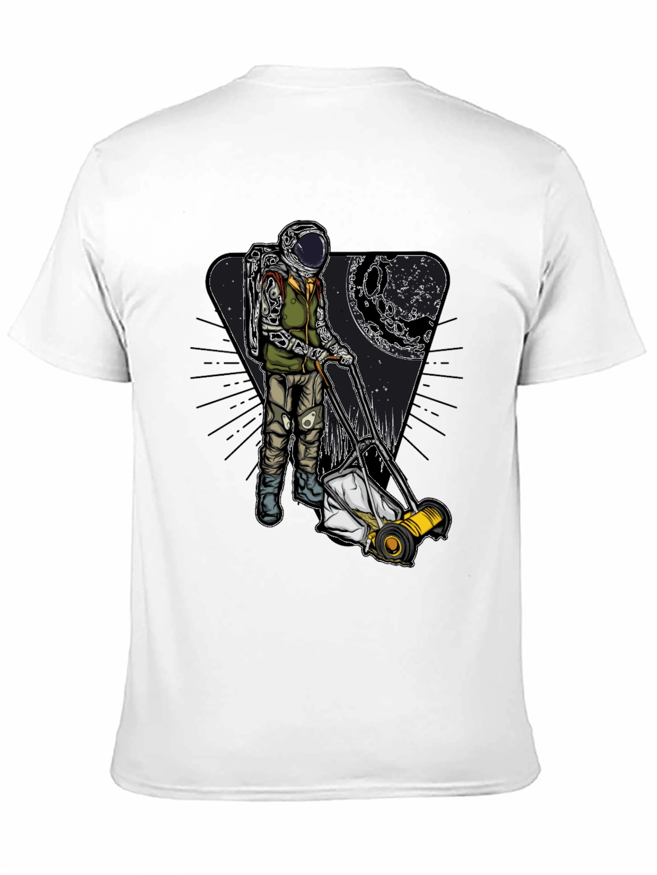 Astronaut Mowing Moon Lawn T-Shirt