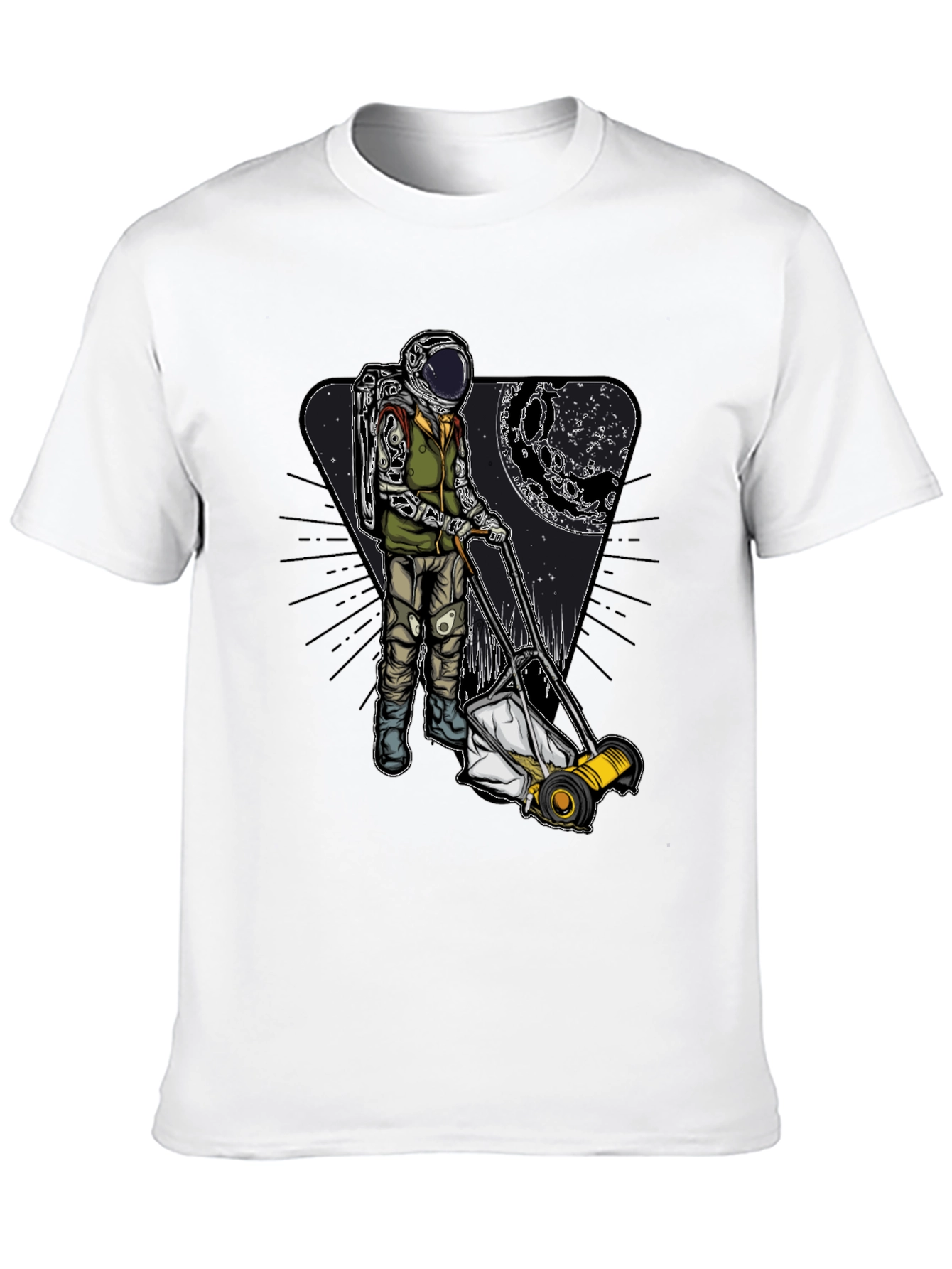 Astronaut Mowing Moon Lawn T-Shirt