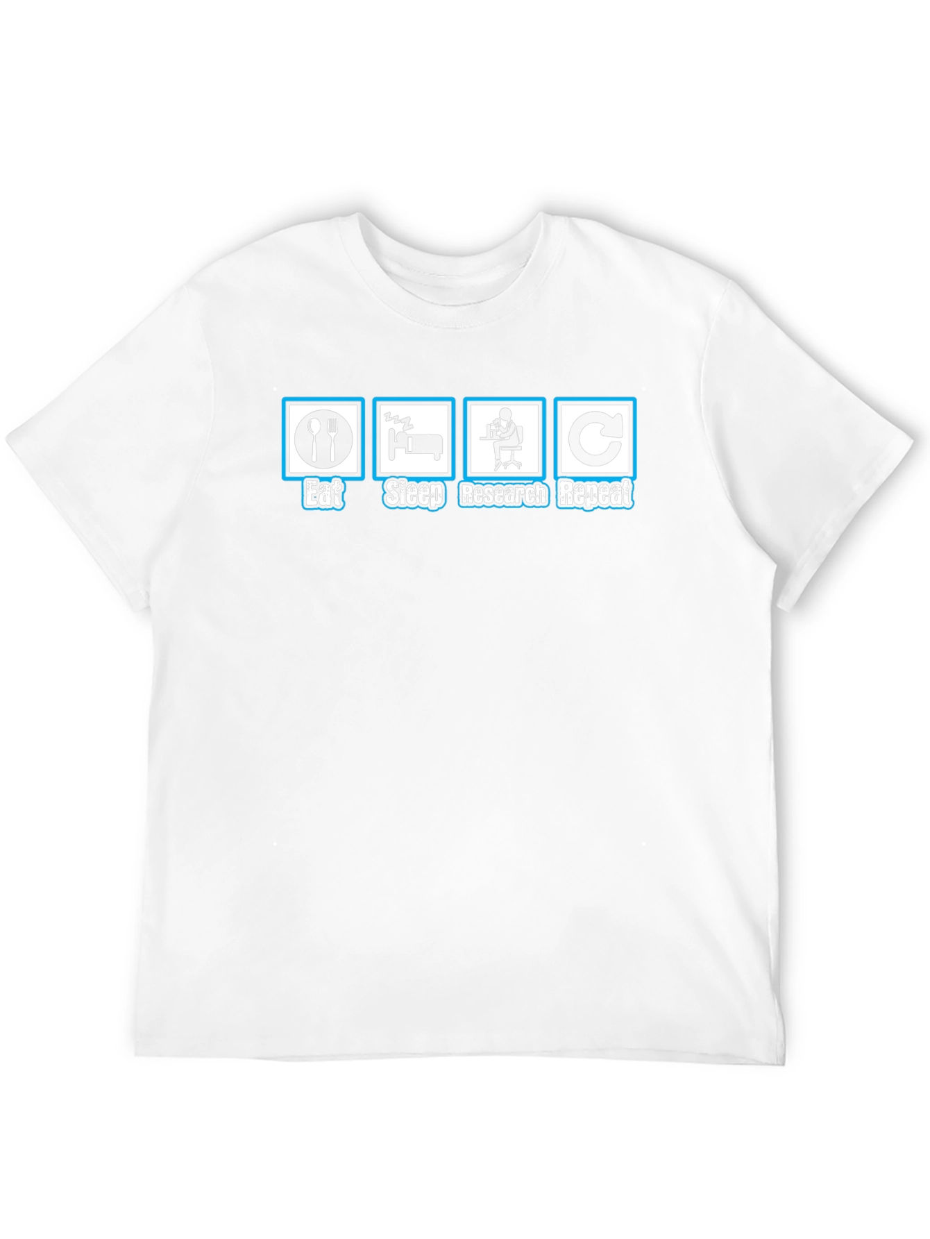Eat Sleep Research Repeat Black T-Shirt
