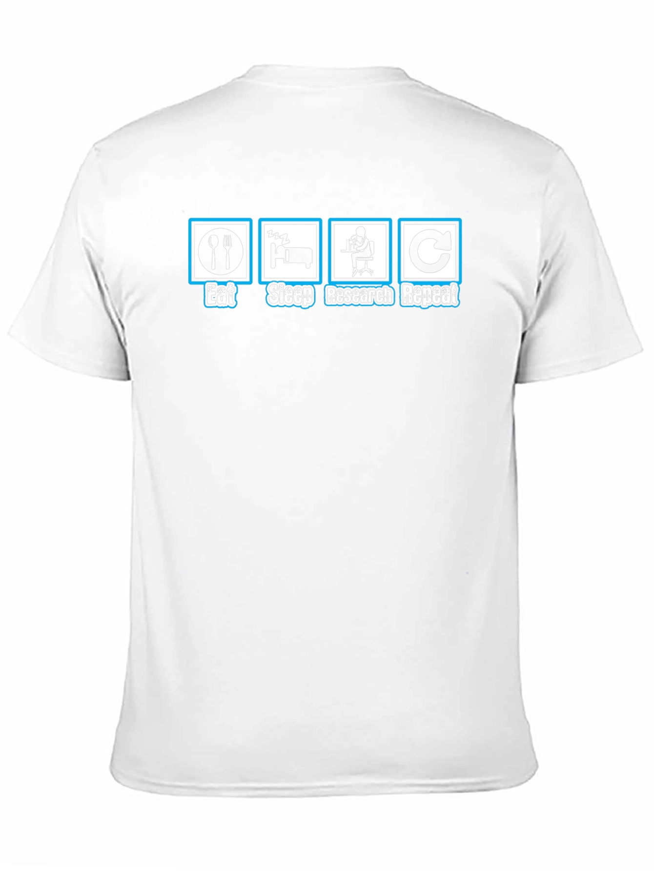 Eat Sleep Research Repeat Black T-Shirt