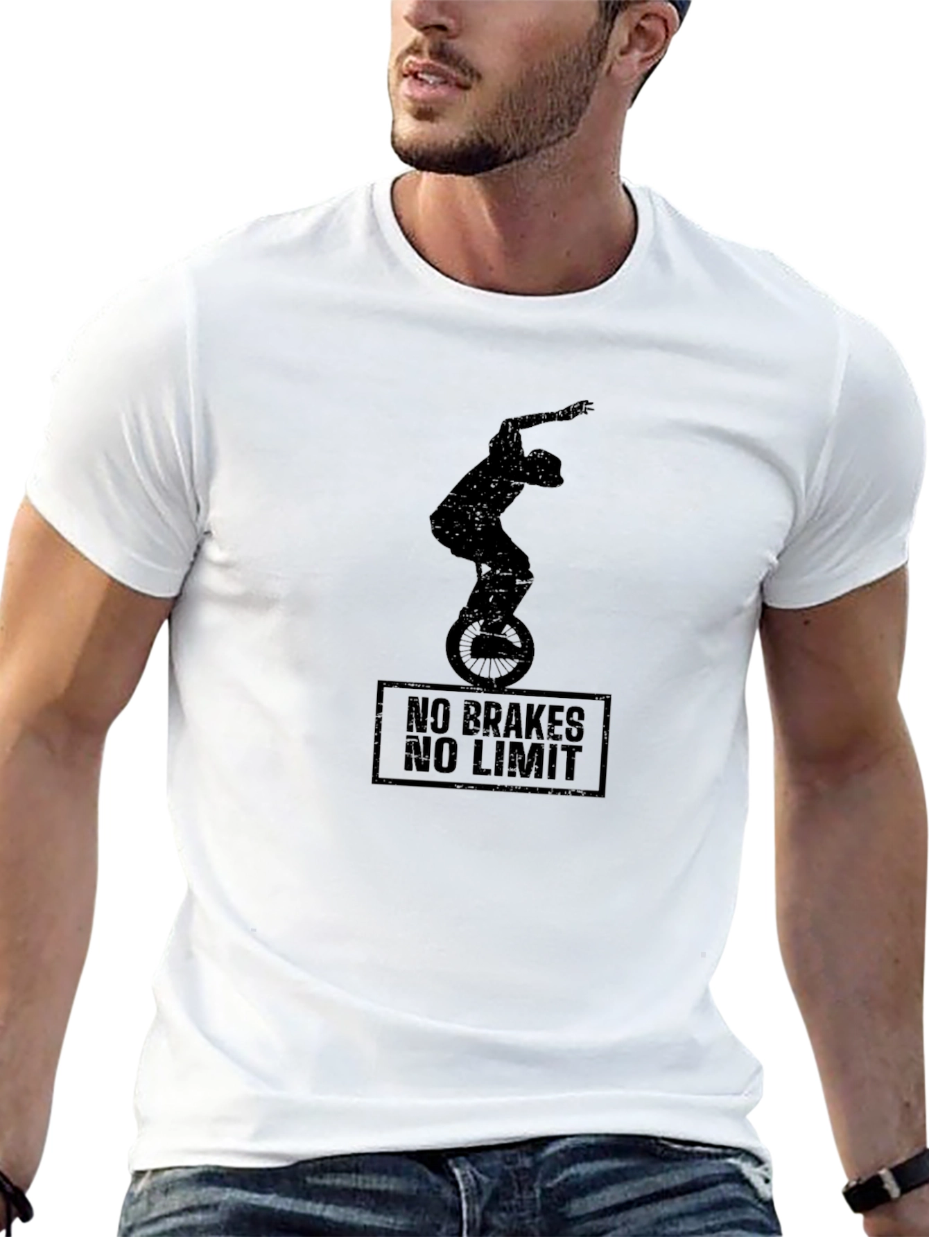 No Brakes No Limit Black Graphic Tee