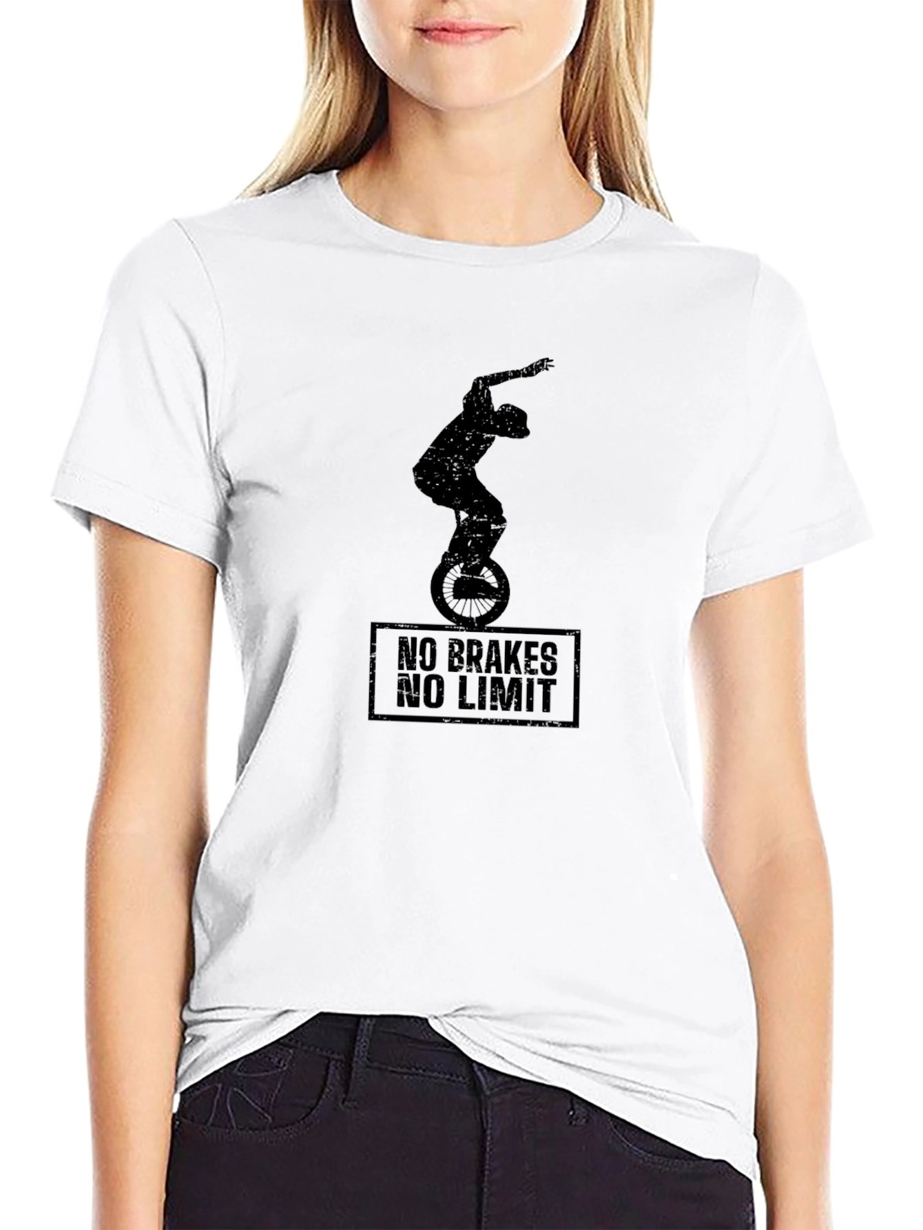 No Brakes No Limit Black Graphic Tee