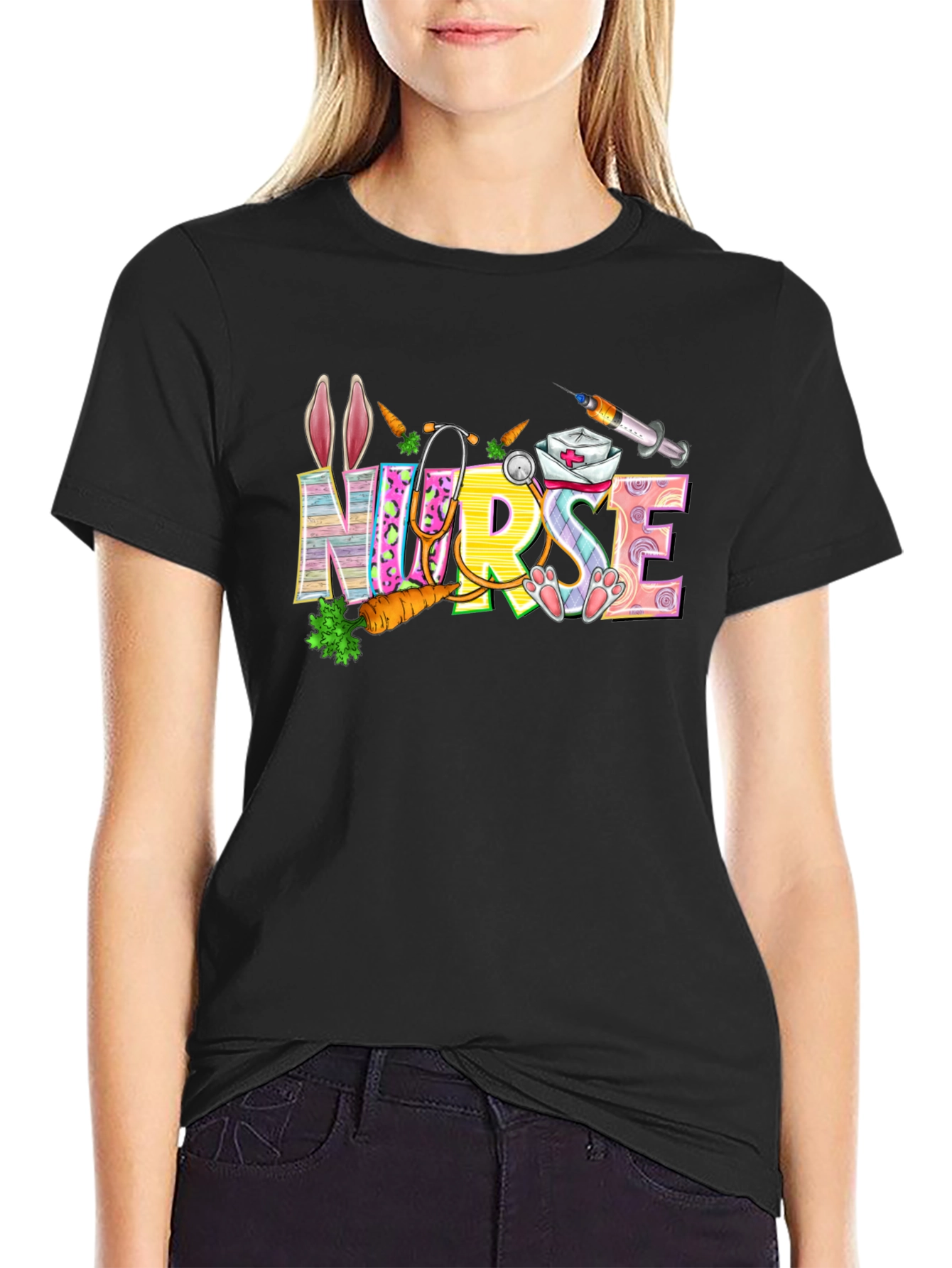 Nurse Easter Bunny T-Shirt Funny