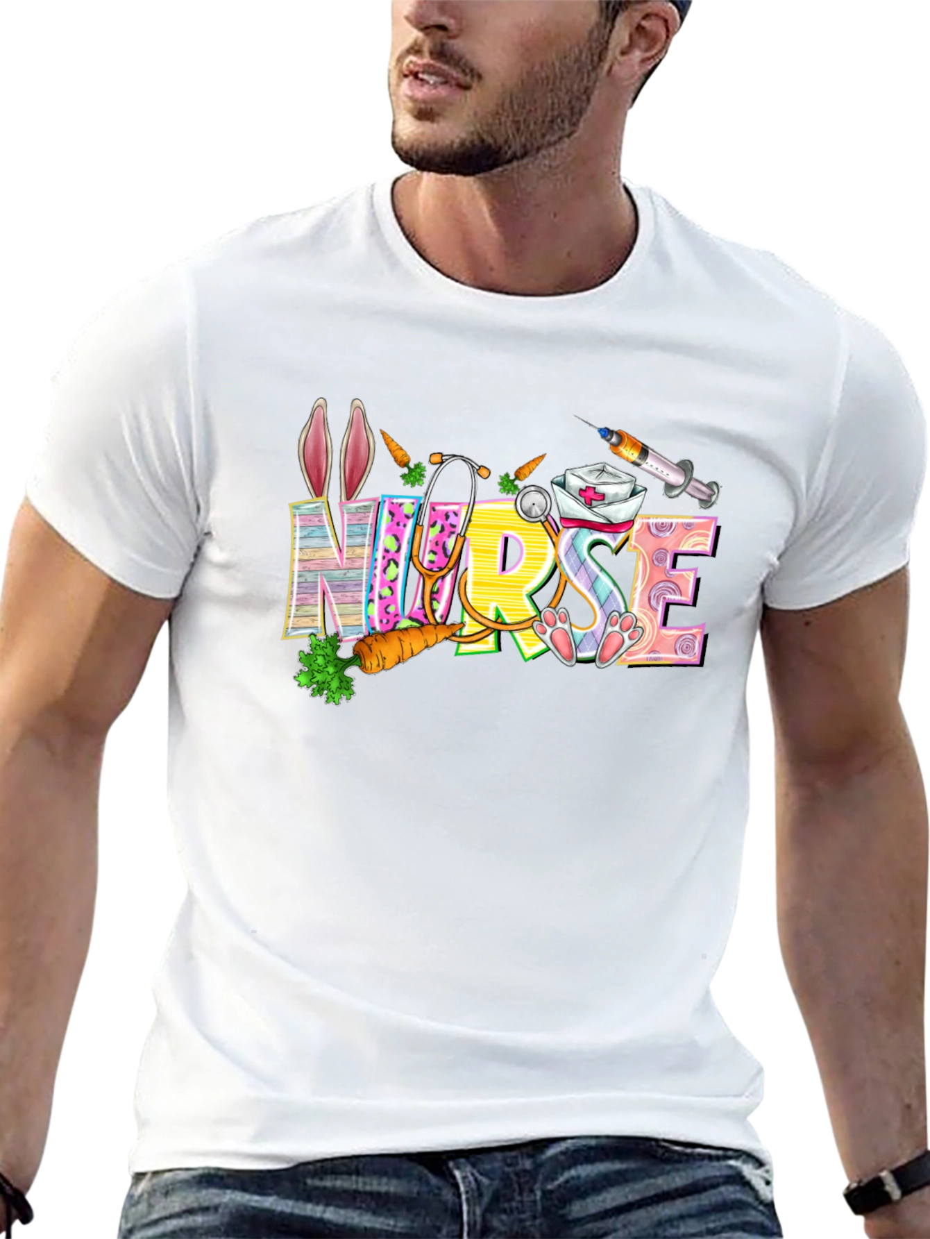 Nurse Easter Bunny T-Shirt Funny