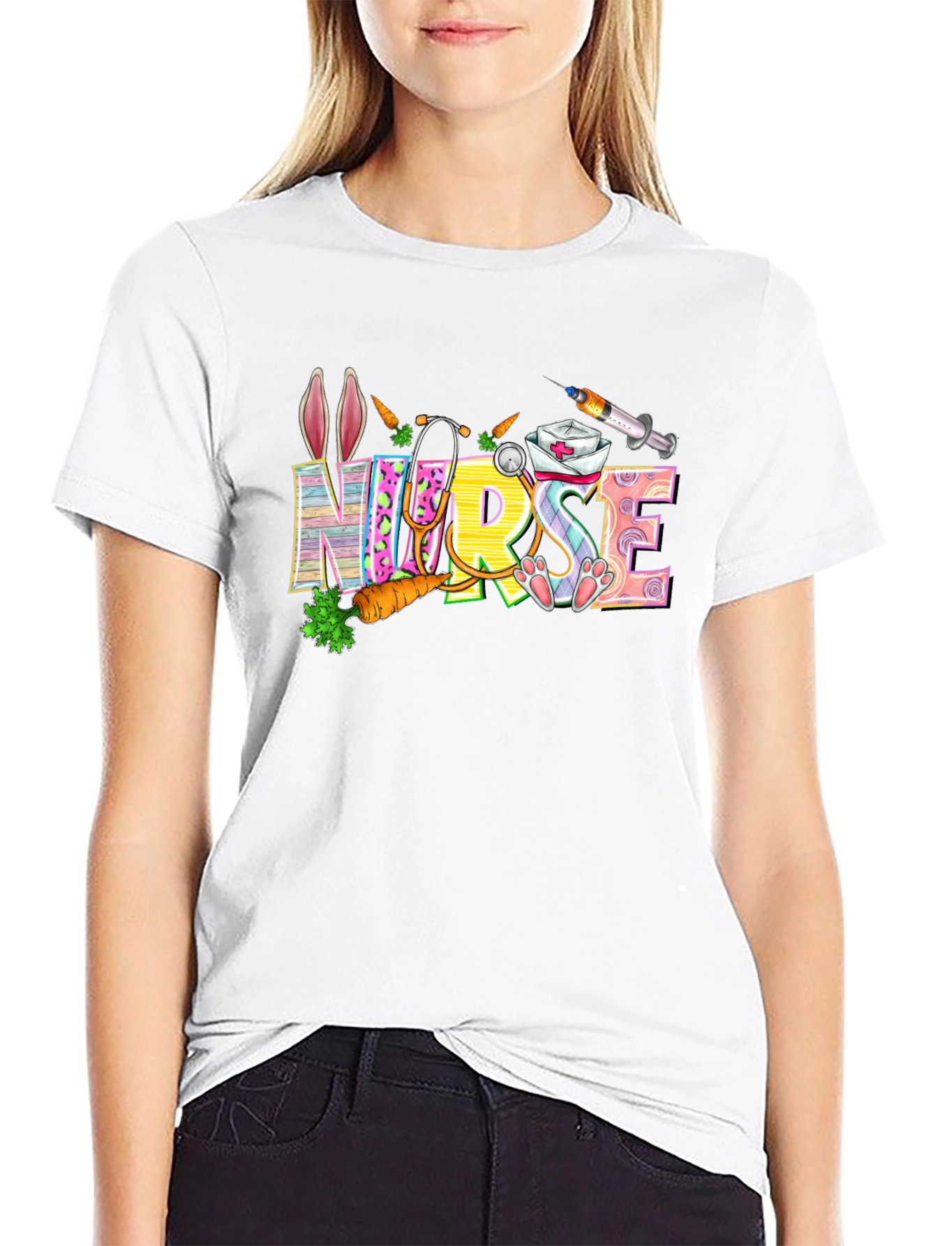 Nurse Easter Bunny T-Shirt Funny