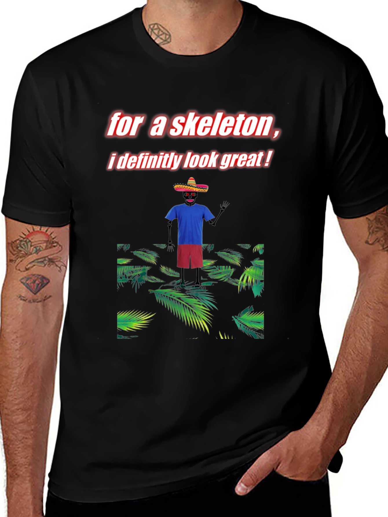 Skeleton Graphic Tee - Look Great!