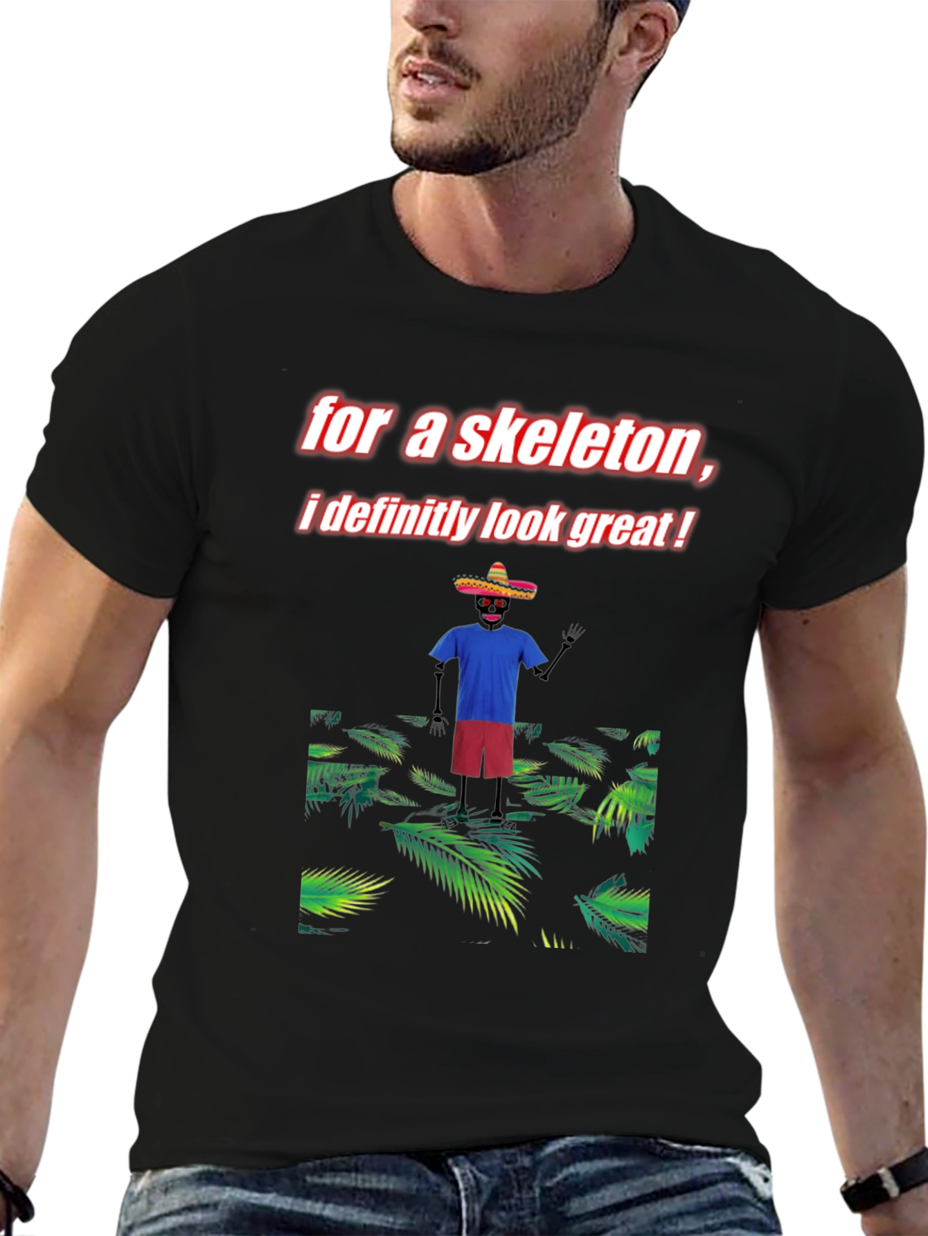 Skeleton Graphic Tee - Look Great!