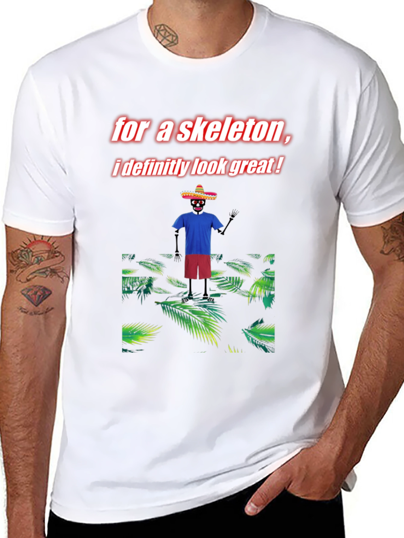 Skeleton Graphic Tee - Look Great!