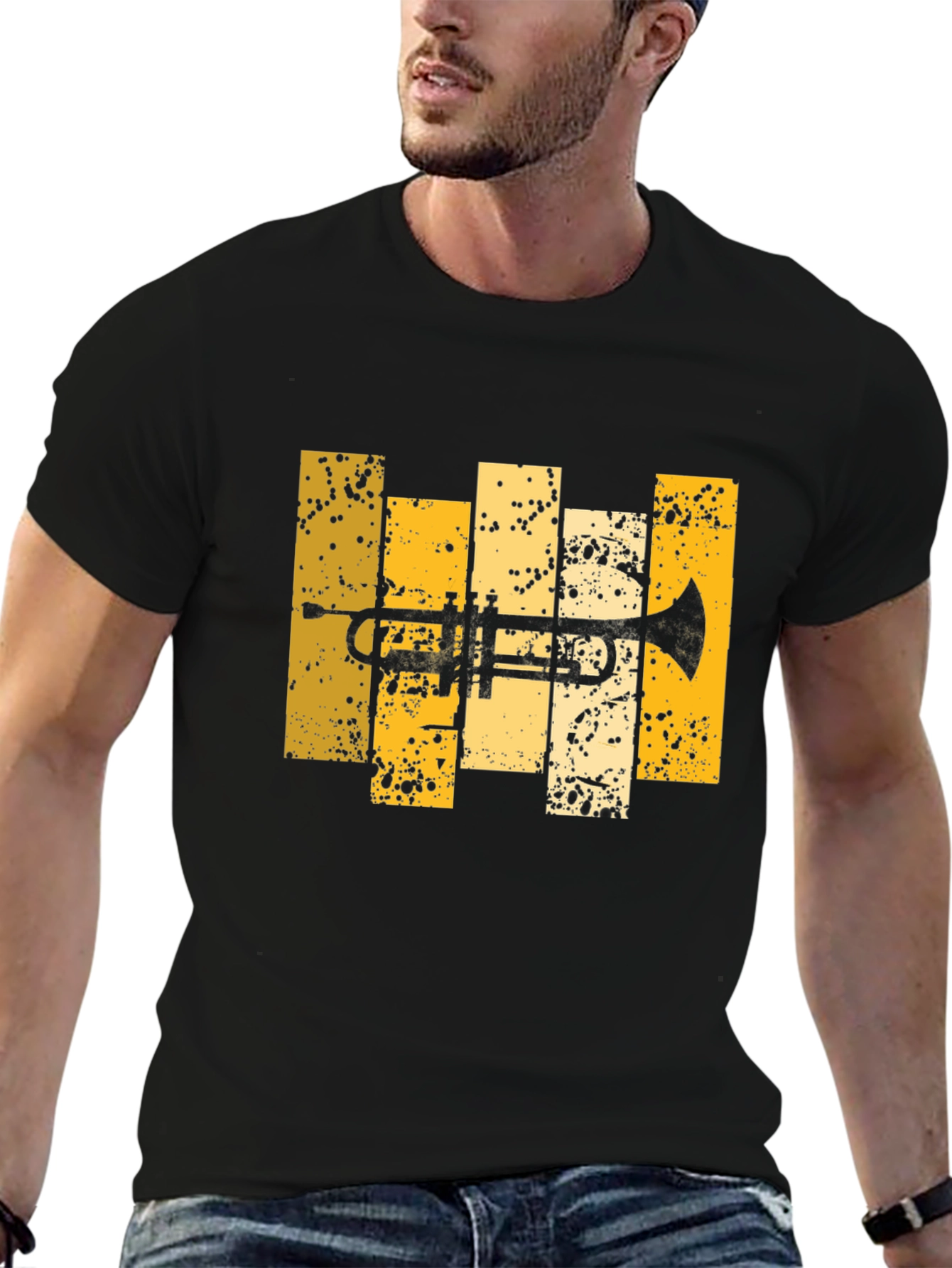 Trumpet Graphic Tee - Black Cotton Blend
