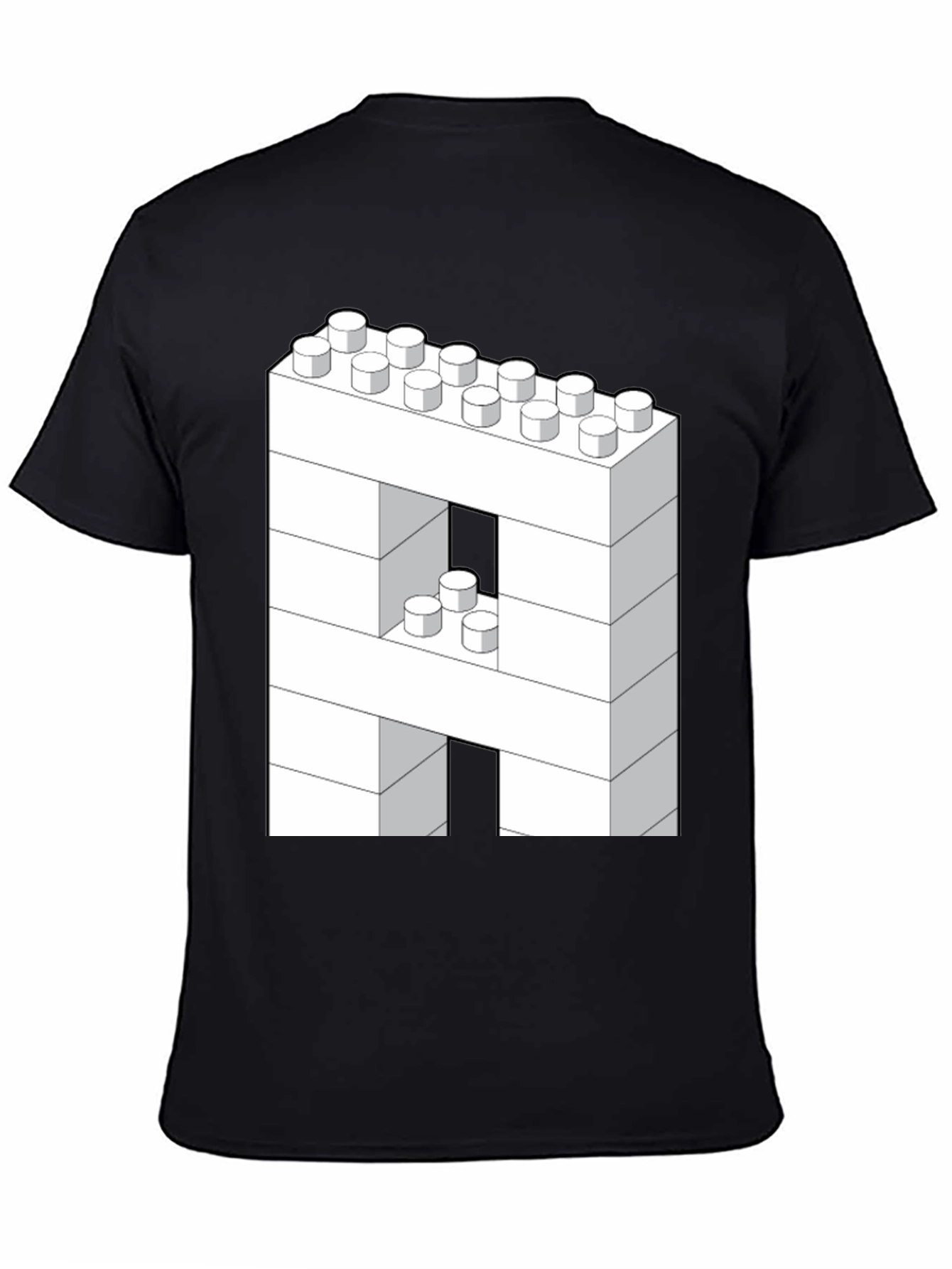 Block Letter A T-Shirt - Construction Brick Design