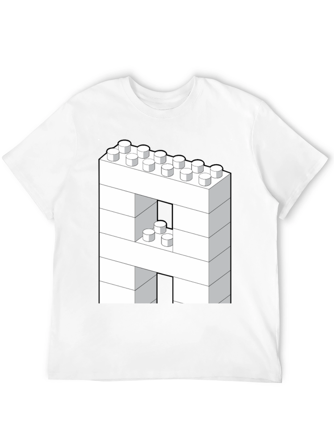 Block Letter A T-Shirt - Construction Brick Design