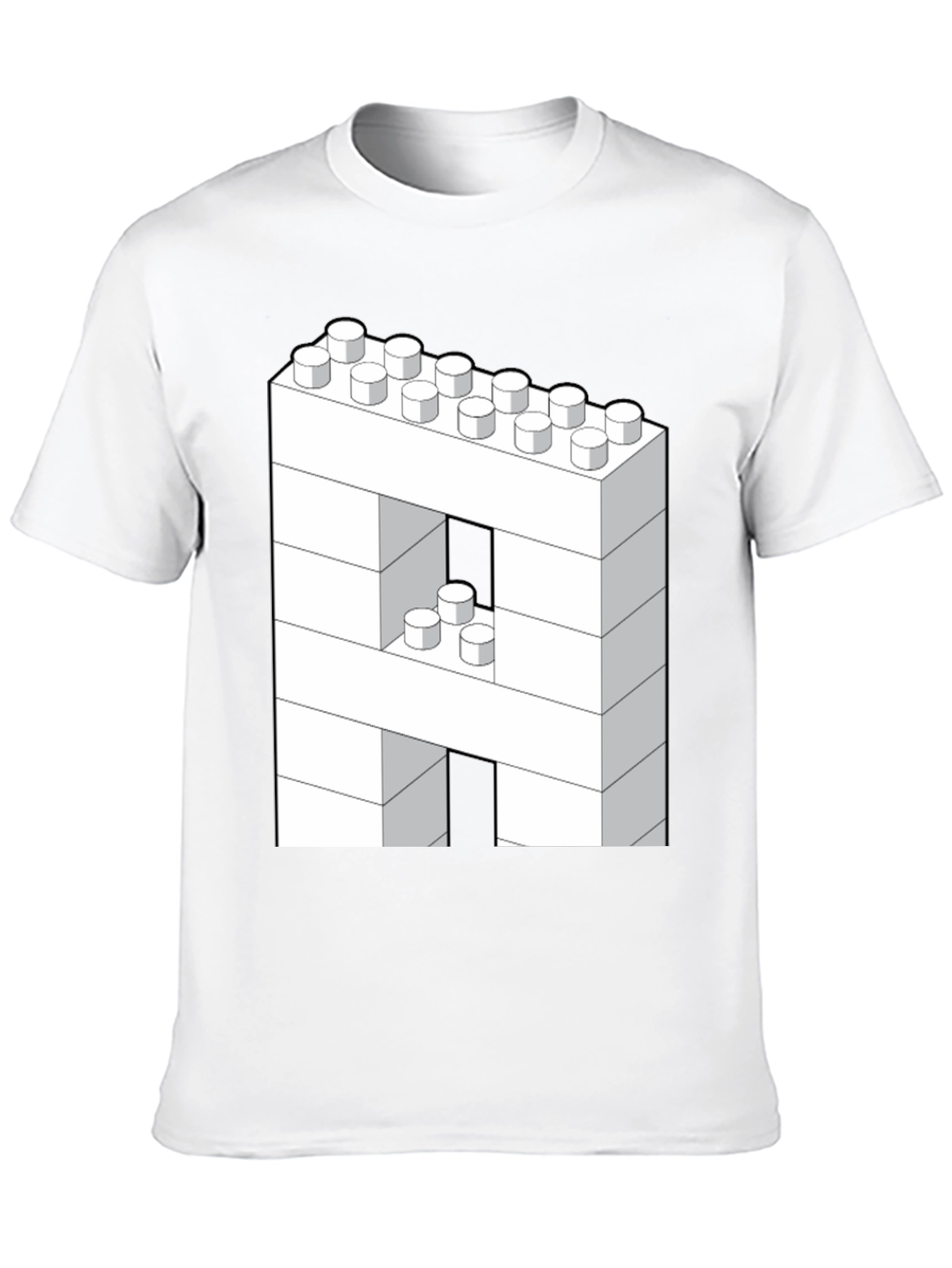 Block Letter A T-Shirt - Construction Brick Design