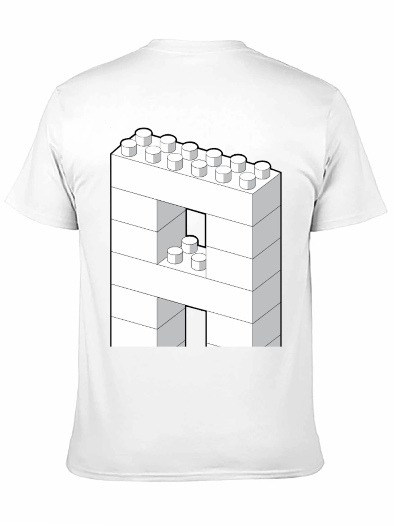 Block Letter A T-Shirt - Construction Brick Design