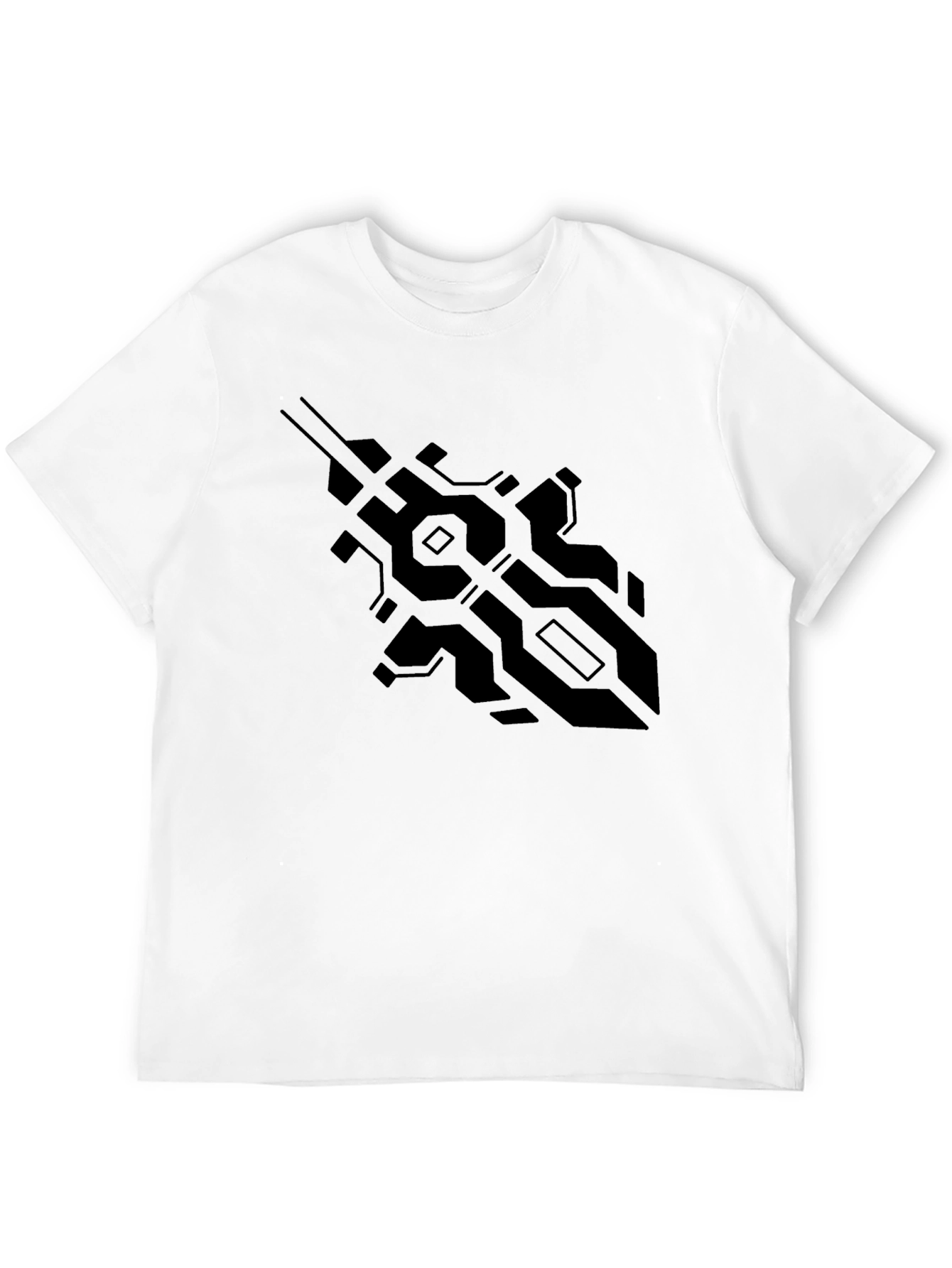 Tech Pattern Black Tee - Modern Design