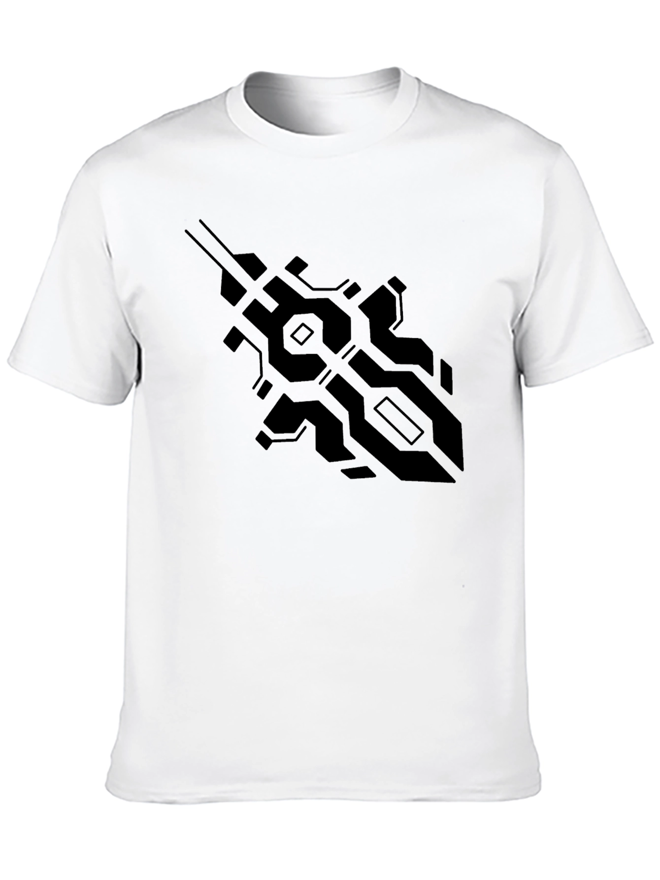 Tech Pattern Black Tee - Modern Design