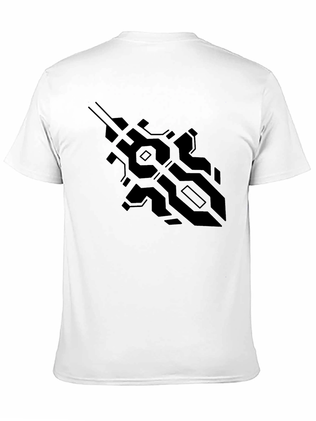 Tech Pattern Black Tee - Modern Design